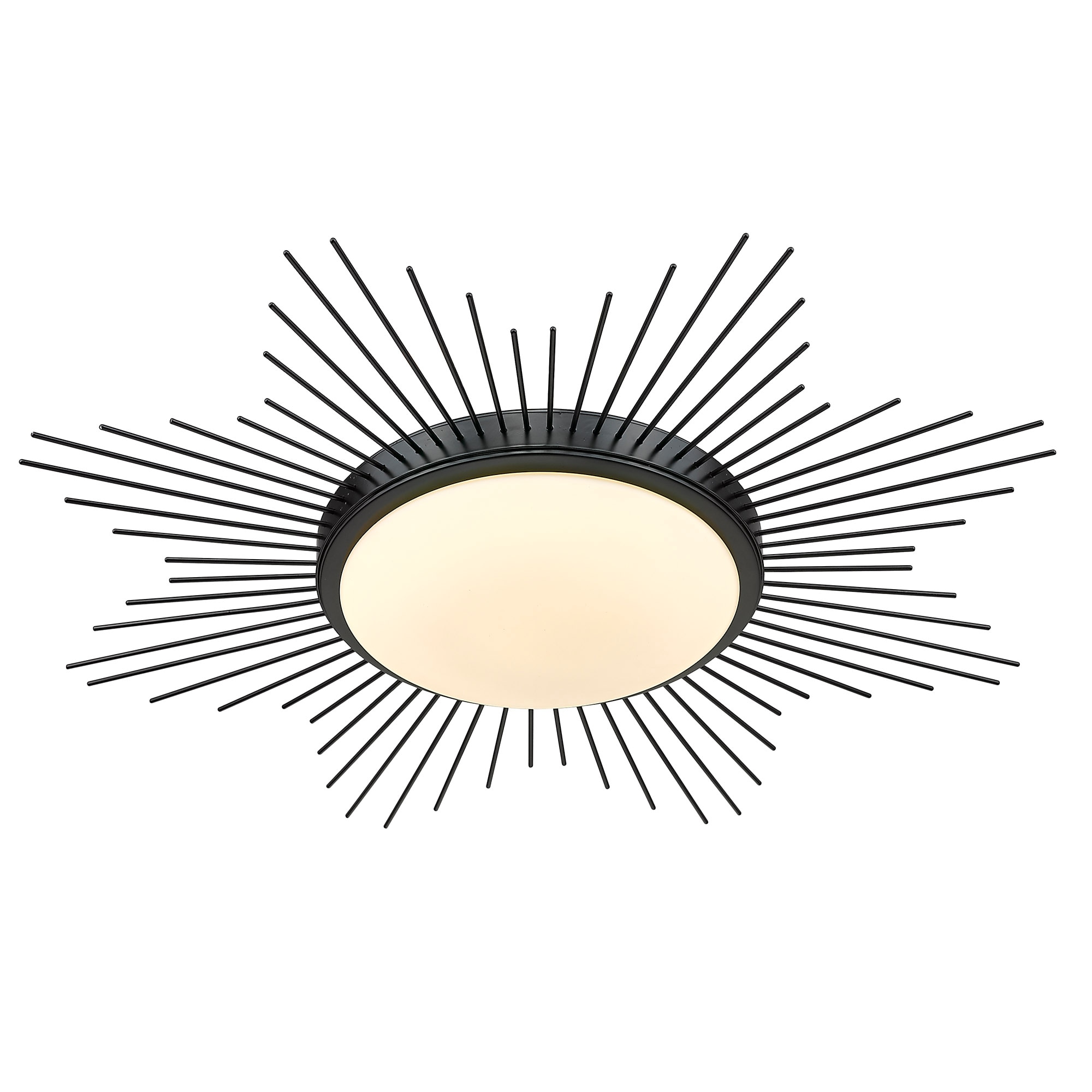 Golden Lighting 9126-FM24 BLK-OP Kieran 1 -Light 24-in Matte Black Flush Mount Light