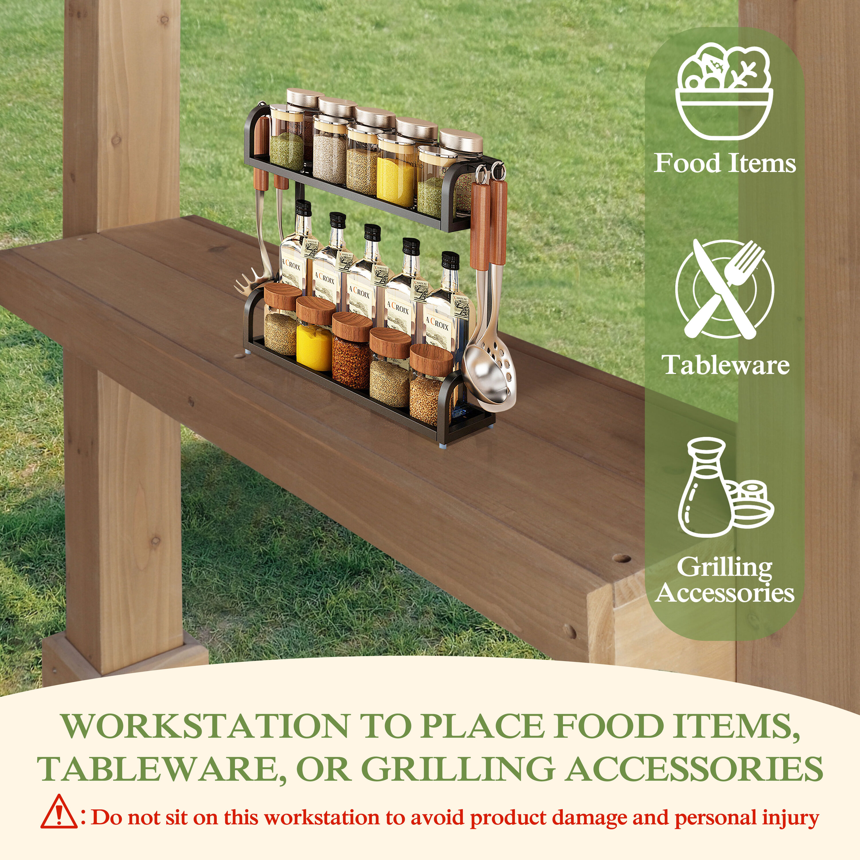 VEIKOUS PG0201-58-G Wood-Resin-Gazebos - View #3