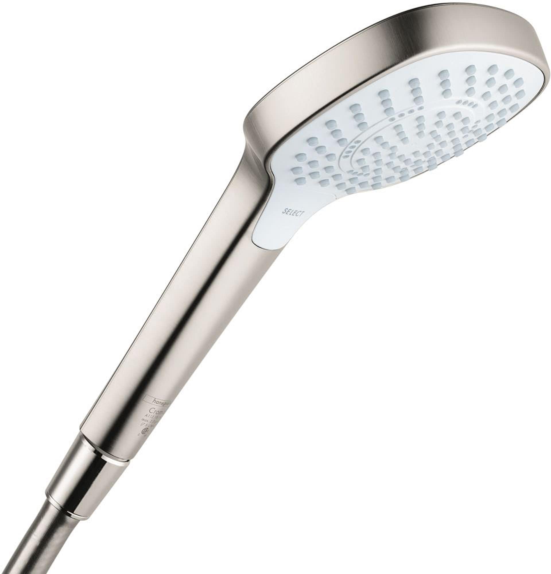 Hansgrohe 04948820 Croma Select E Brushed Nickel Sold separately Multi-function 4.375-Inches Square Shower Faucet