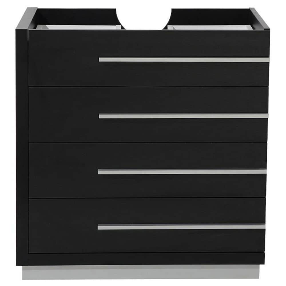 Fresca Senza 12.65-in x 27.5-in x 12-in Black Soft Close Bathroom Wall  Cabinet