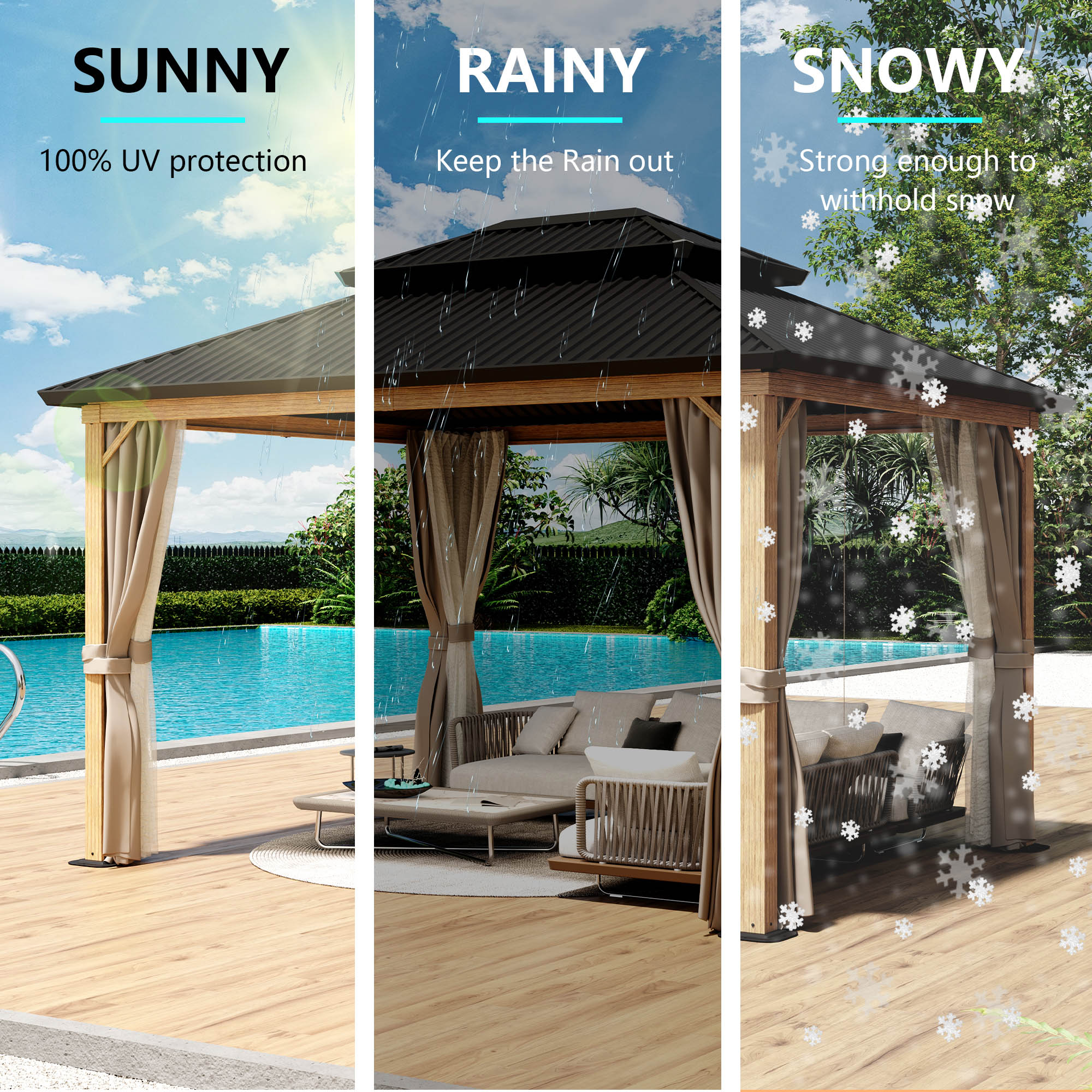 StarEcho VC-WYGZ602 Wood-Resin-Gazebos - View #5