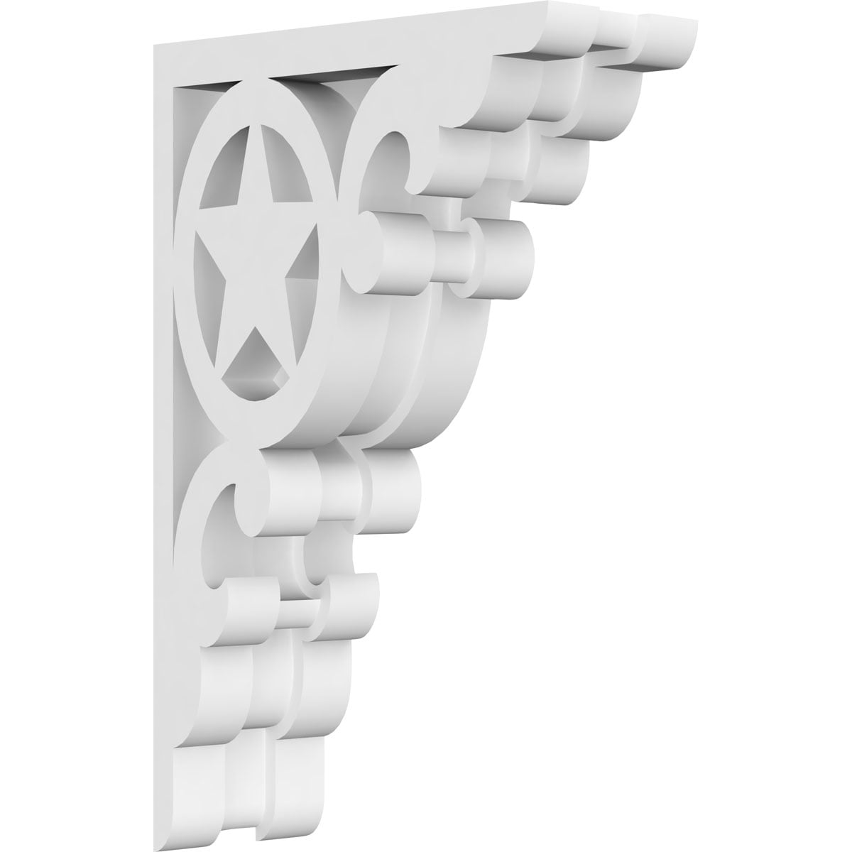Ekena Millwork CORP01X04X07AU 1.875-in x 4.5-in x 7-in Austin Unfinished White PVC Paintable Corbel