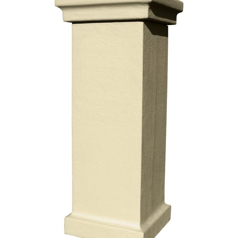 QualArc QUAL1500  VAC-STUCOL-SS Stucco Locking Column Vacation Mailbox with Decorative Scroll Door, Sandstone