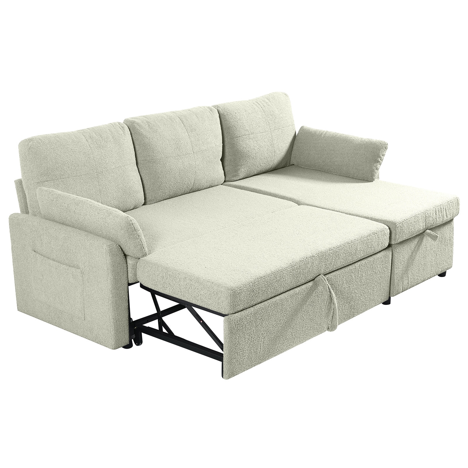 BWE A-9SOFA-05-BEG 84.25 Modern Beige Suede Reclining Sofa
