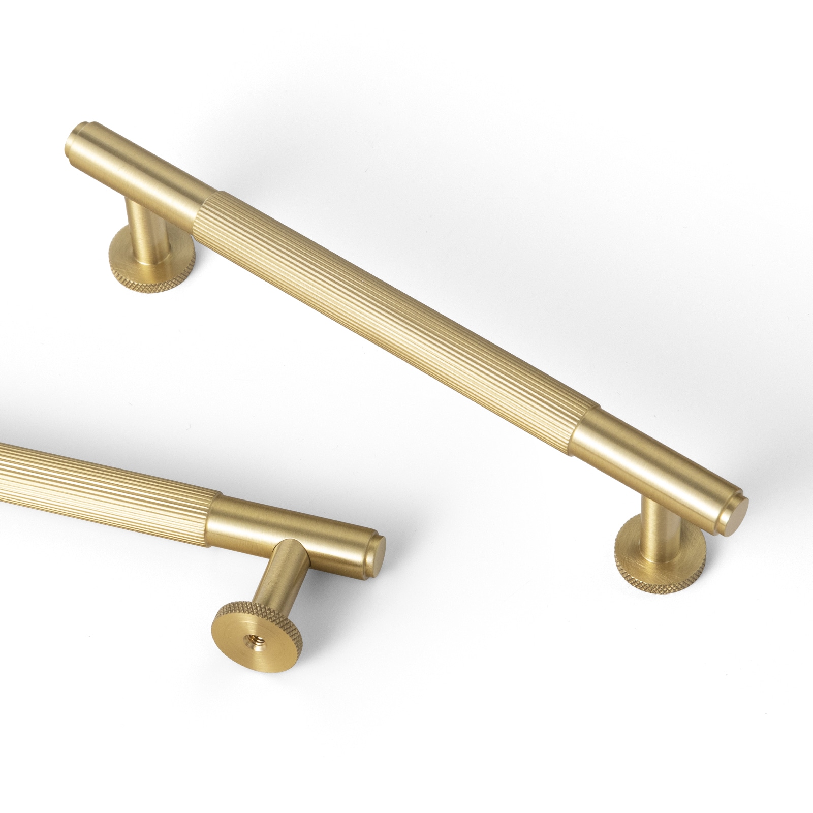 Miaokesen TO901TLS-128-2PCS 5-1/16-in , 128mm Center to Center Light Brushed Brass Cylindrical Bar 2 -Pack