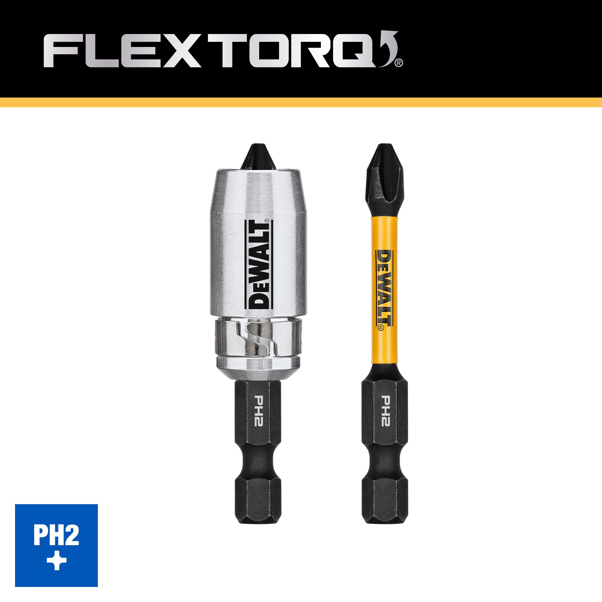 DeWALT Flextorq Screwdriving Bits, PH2, 2.25-In - Power Tools