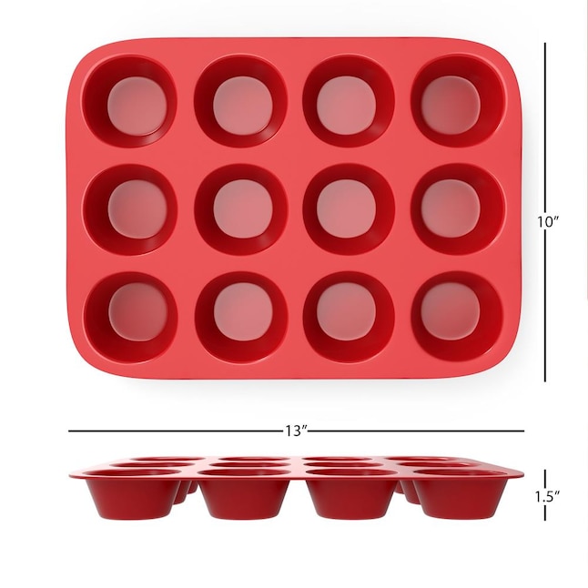 Silicone Jumbo Muffin Pan 12 Cups,Large size, Non-Stick Muffin Molds for Baking,Muffin Tray, Food-grade Muffin Tins, BPA Free, Pink