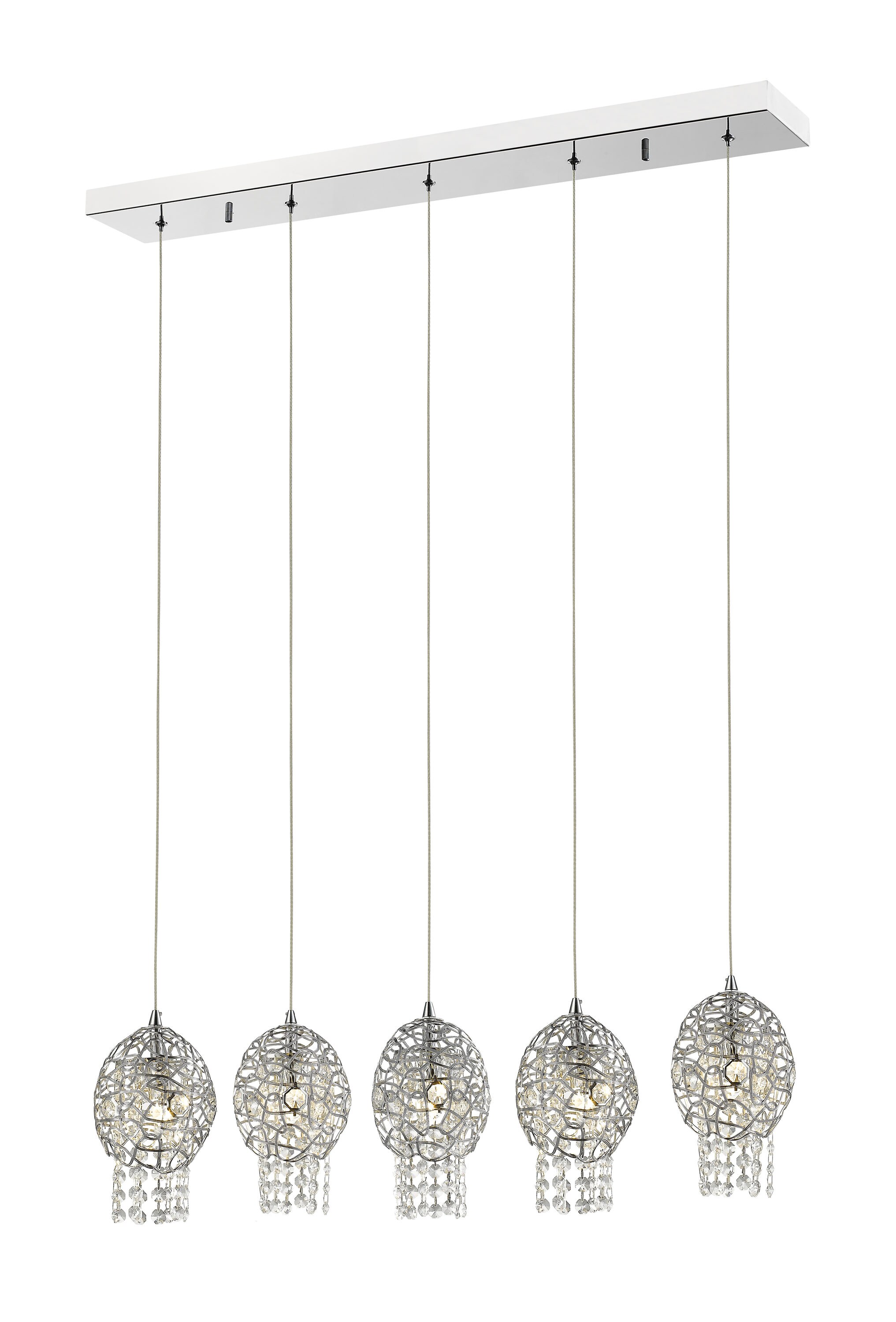 Z-Lite 889CH-5B Nabul Chrome Incandescent G9 Pin Base Pool Table Lighting