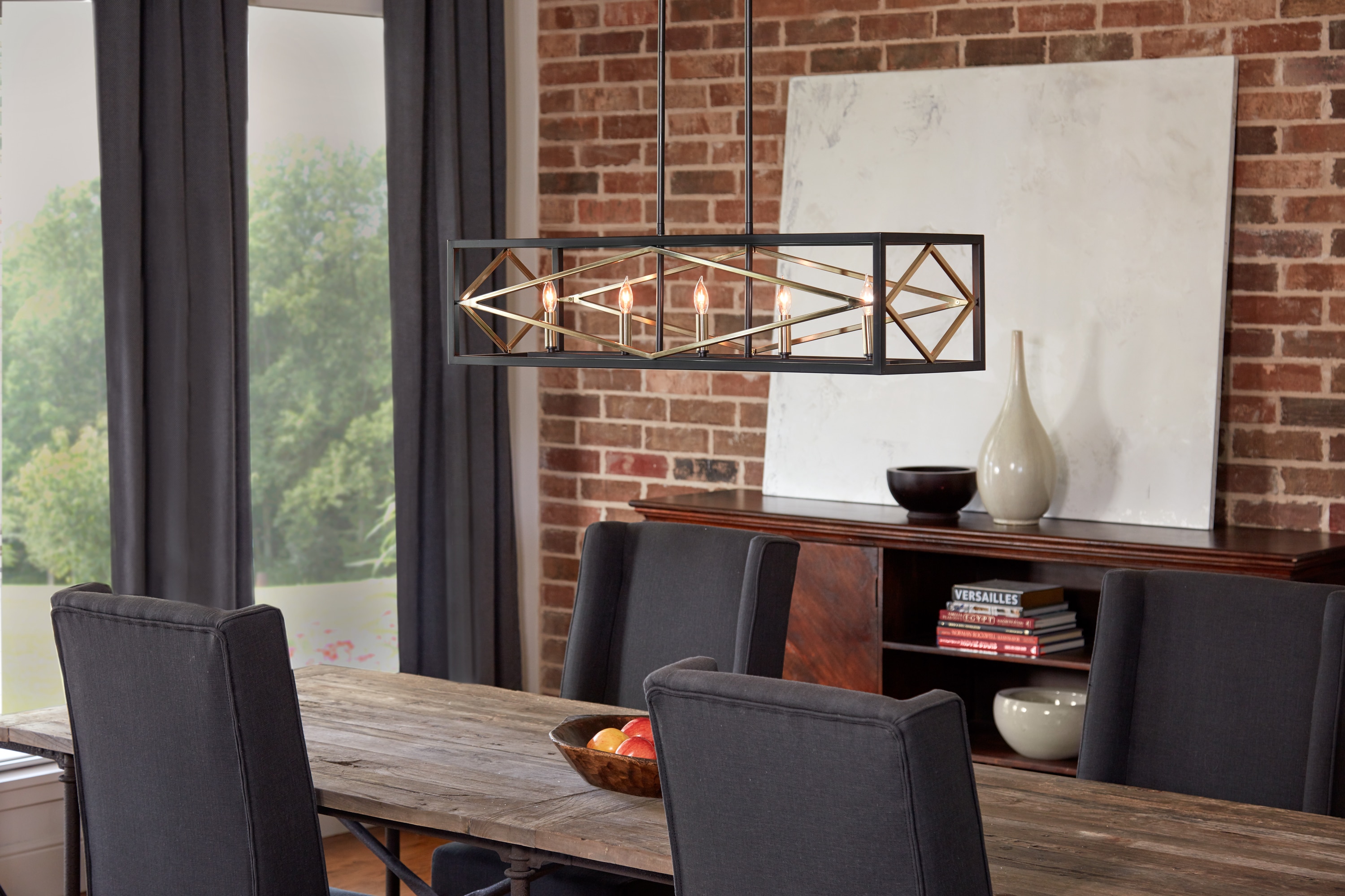 Quoizel Platform 5-Light Matte Black Transitional Chandelier