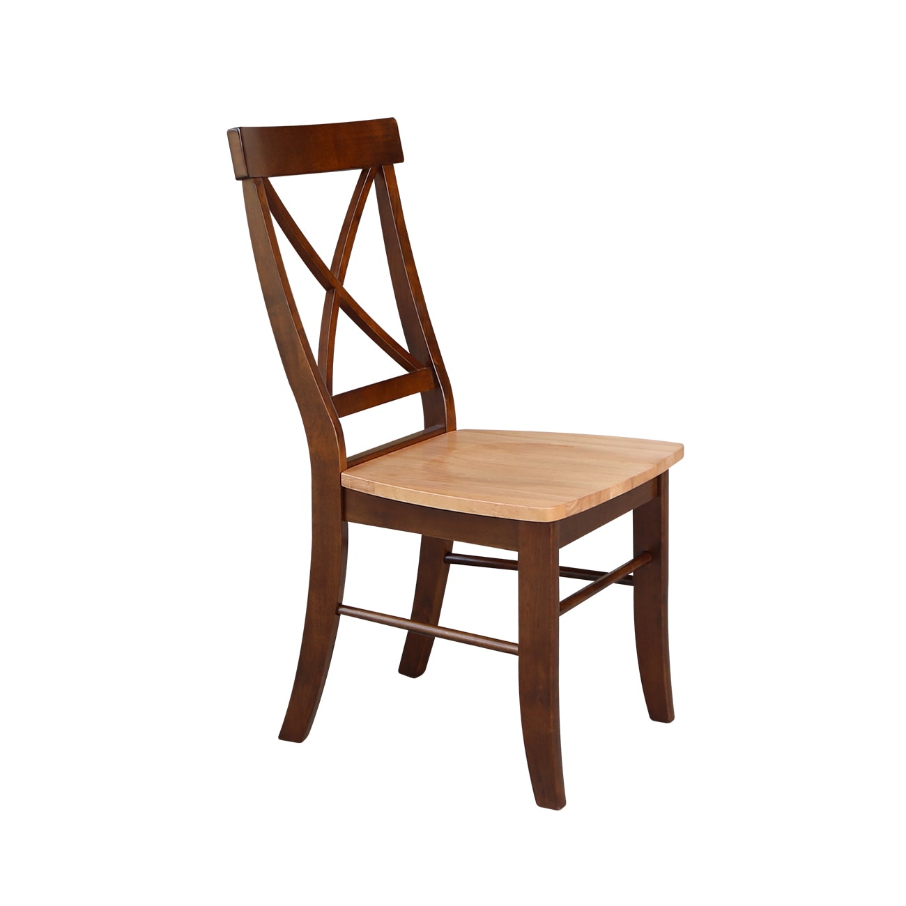 Cinnamon and Espresso Cross Back Wood Side Chair Set