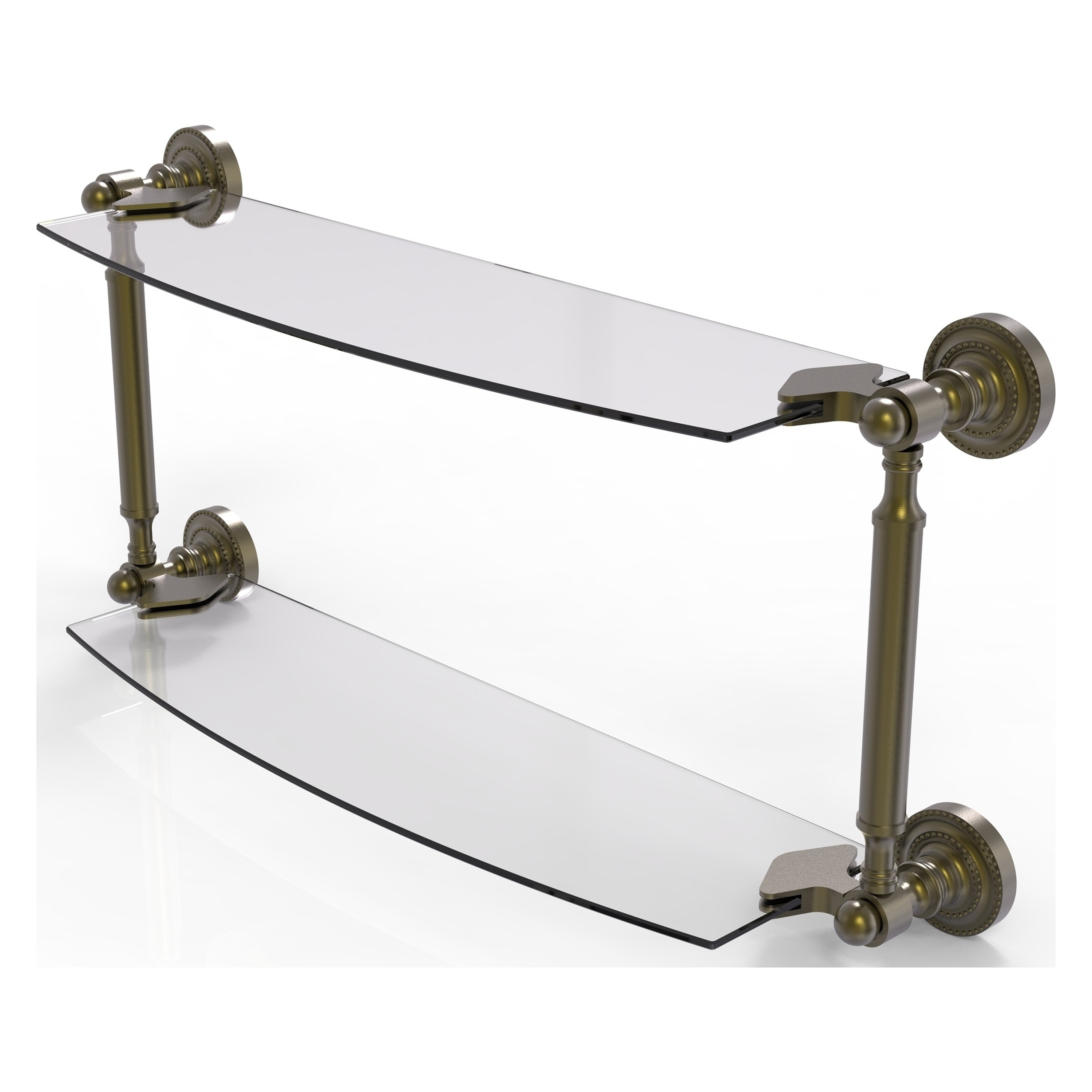 Allied Brass DT-34/18-ABR Dottingham Antique 2-Tier Brass Wall Mount Bathroom Shelf (18-in x 7-in x 5-in)