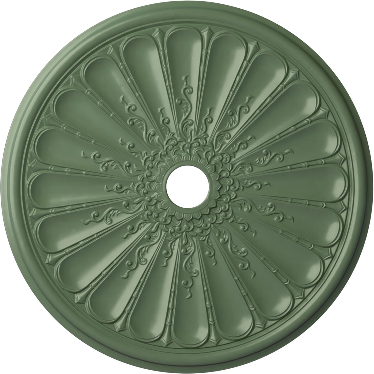 Ekena Millwork CM31KIAGF Kirke 31.5-in W x 31.5-in L Painted Athenian Green Polyurethane Whole Ceiling Medallion