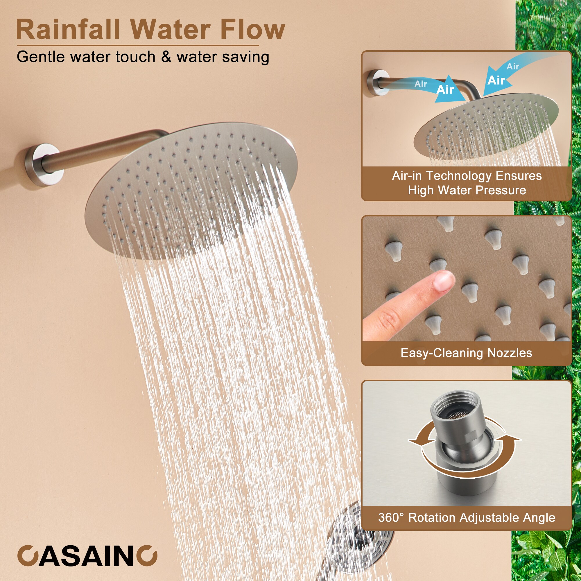 CASAINC CS6216-12BN Showerhead-Bar-Panels - View #6