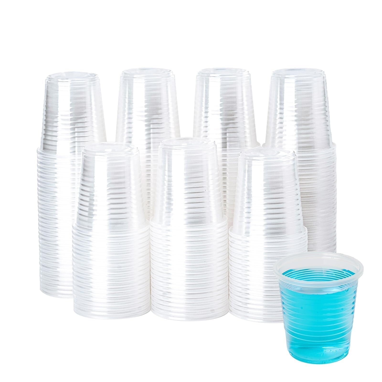 Anqtovp  100 pack 3 oz disposable plastic cups BPA free clear bathroom cups for mouthwash cold drinks tasting parties home office dental use