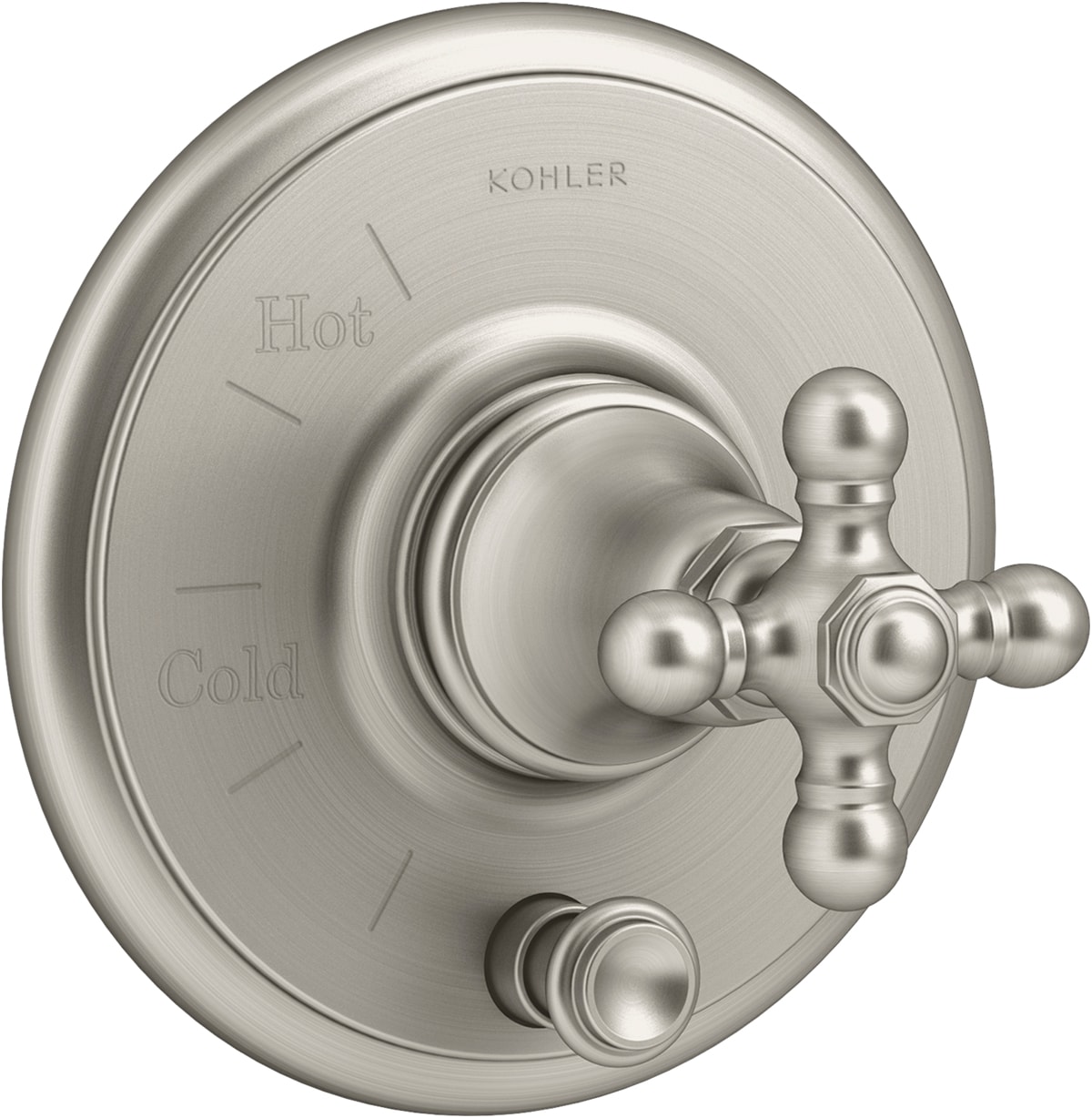 KOHLER Vibrant Brushed Nickel 1-Handle Cross Shower Faucet Handle in ...