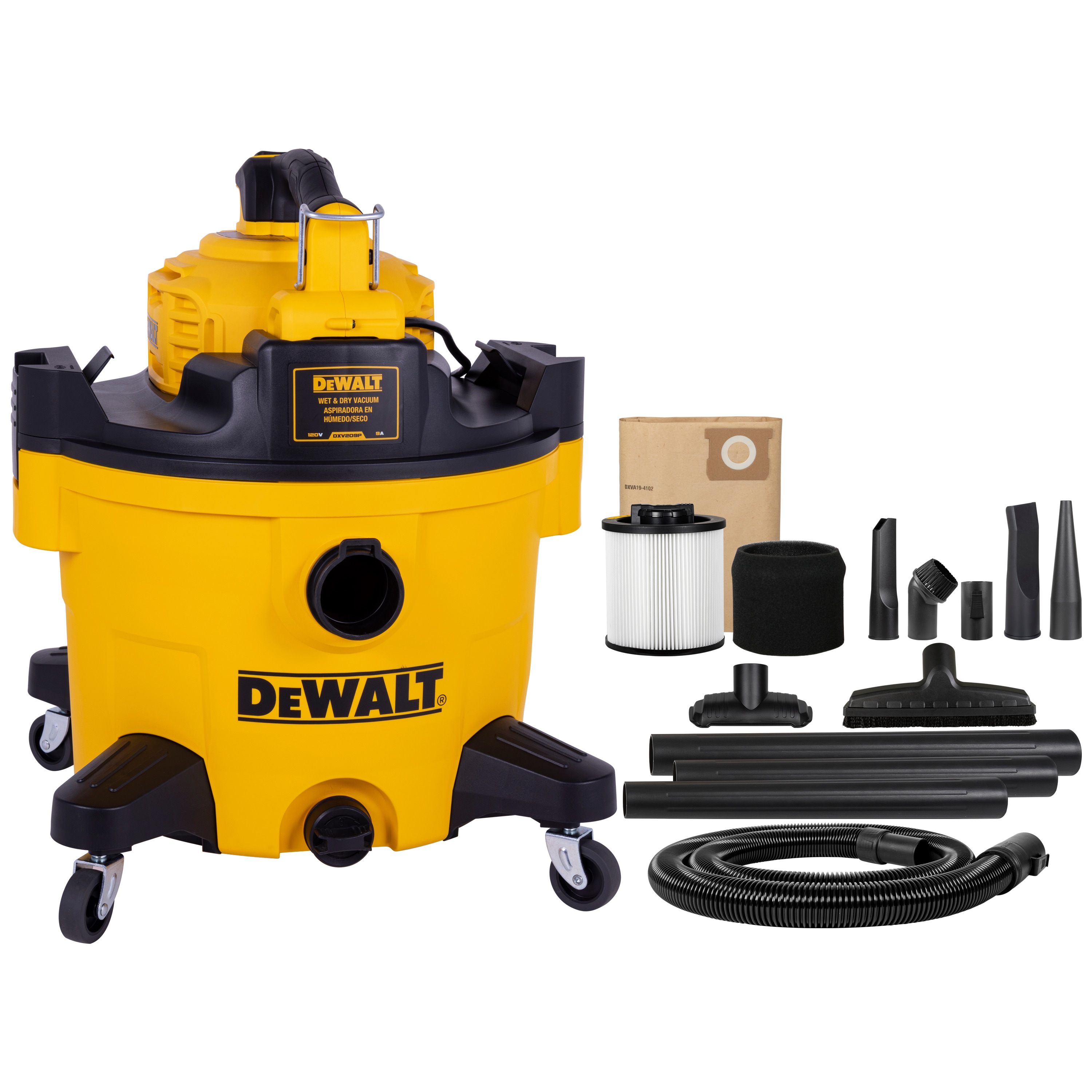 DEWALT DXV209P 9-Gallons 5 HP Corded Wet/Dry Shop Vacuum with Accessories Included