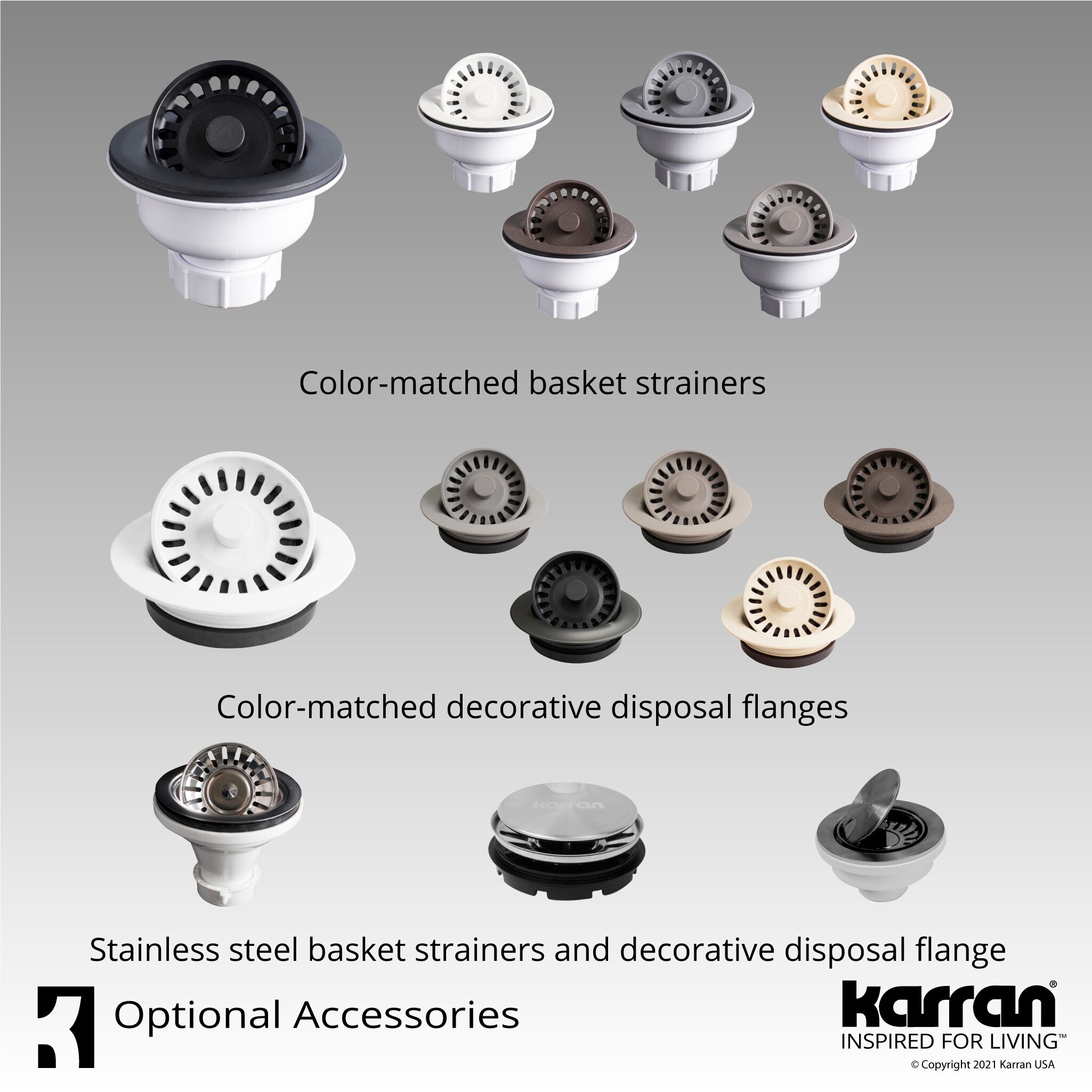 Karran QBSBI 3-1/2 in. Kitchen Sink Basket Strainer in Bisque