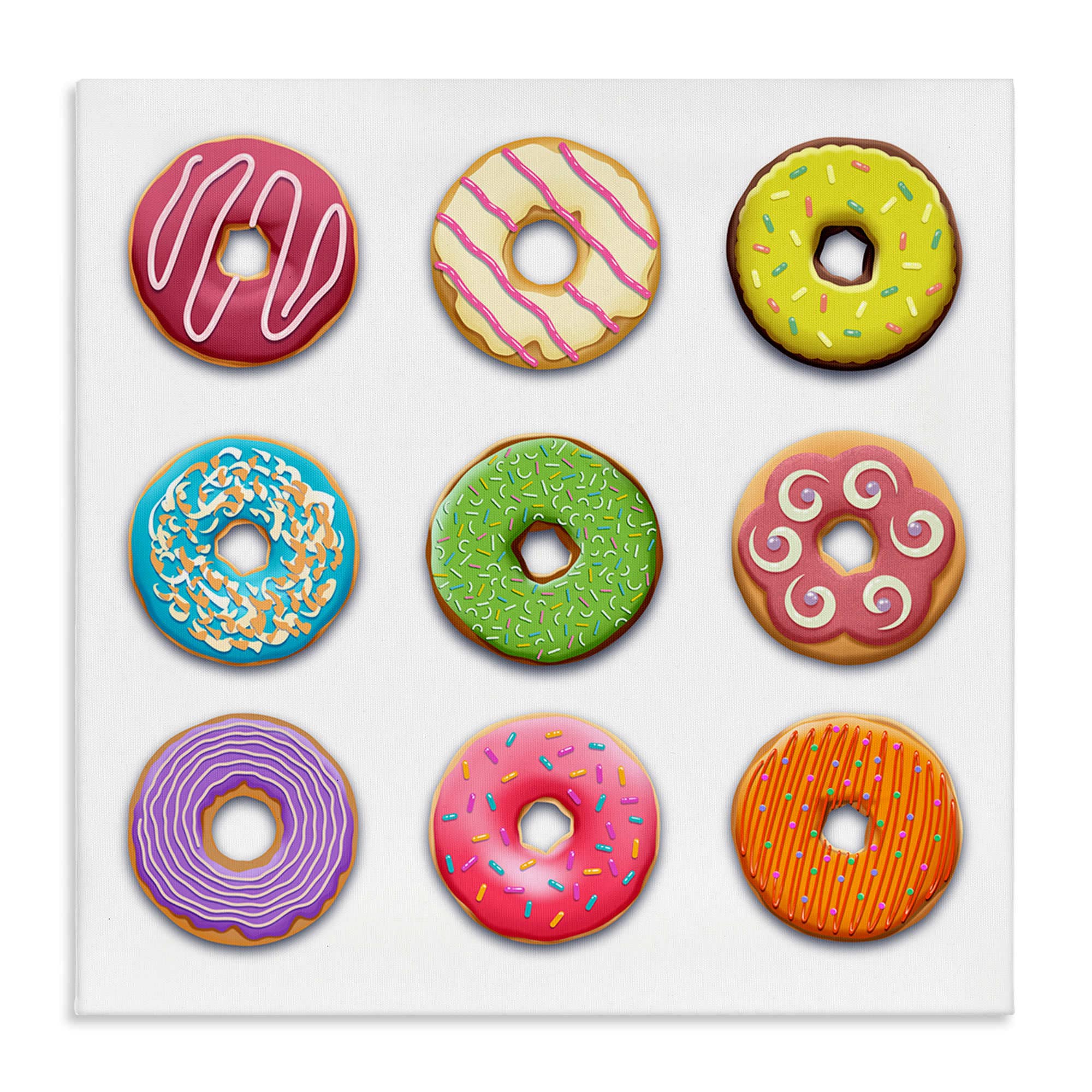 Stupell Industries BS-487-CN-17X17 Colorful Mixed Donuts Canvas Wall Art By Marcus Prime 17 x 17