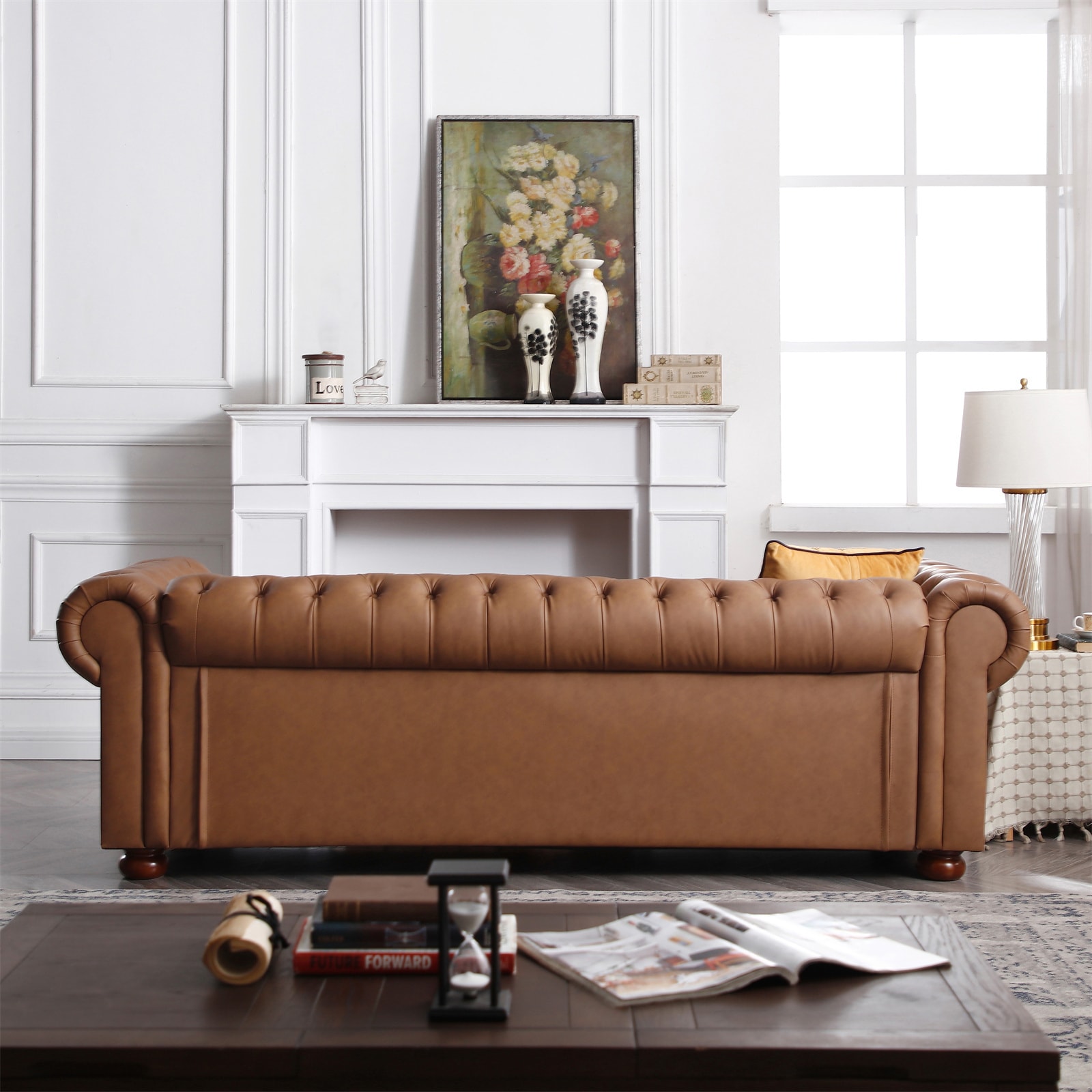 Phoenix Leather Sofa | Thomas Cole Designs | Brown | Over 88