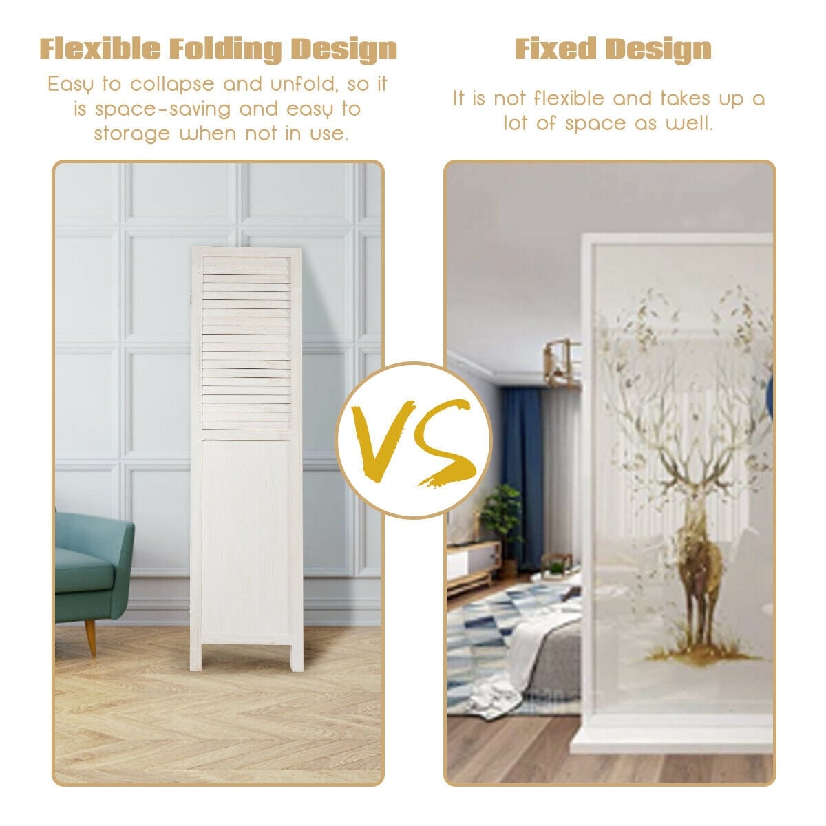 CASAINC WF-HYSN-61485WH Indoor-Privacy-Screens - View #4