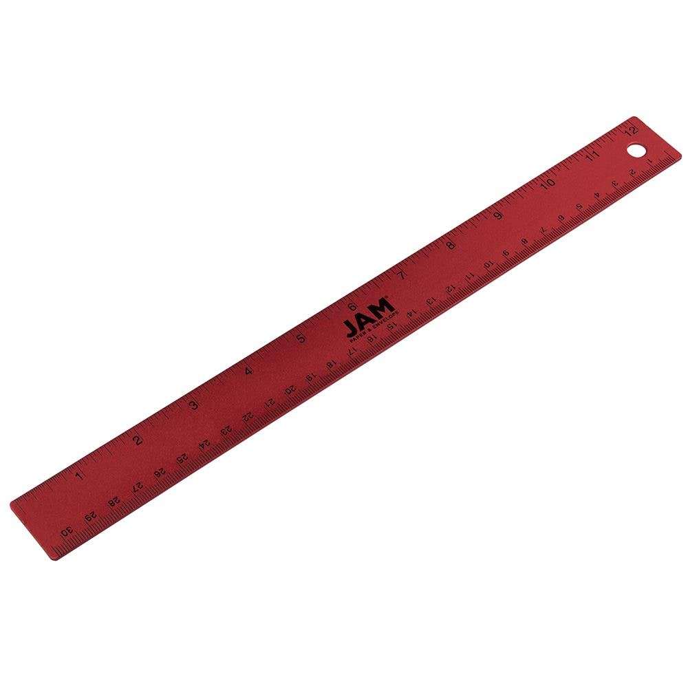 JAM Paper Stainless Steel 12-in Ruler - Orange Color - Metal Yardstick -  Durable and Accurate - Perfect for School, Office, and Crafts in the  Yardsticks & Rulers department at