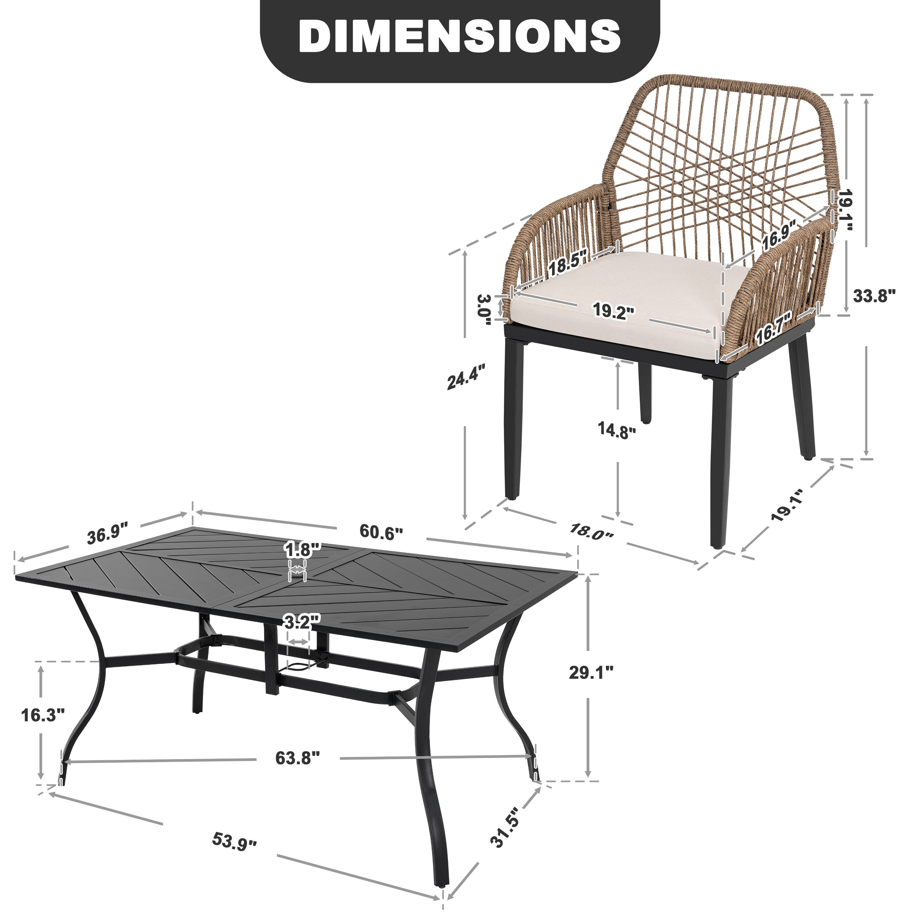 Nuu Garden SDBW004-702 Patio-Dining-Sets - View #3