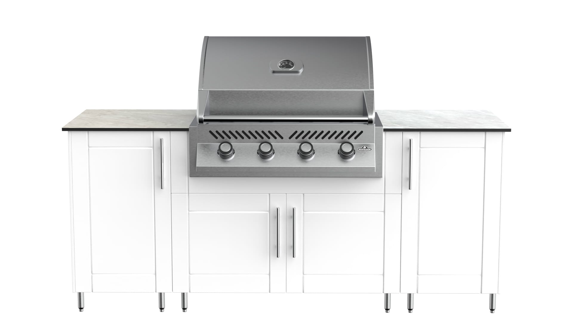 WeatherStrong WSAOS78-SSW Forte Series Sanibel 3 -Piece 80.25-in W x 29.25-in D x 35-in H Modular Outdoor Kitchen Set