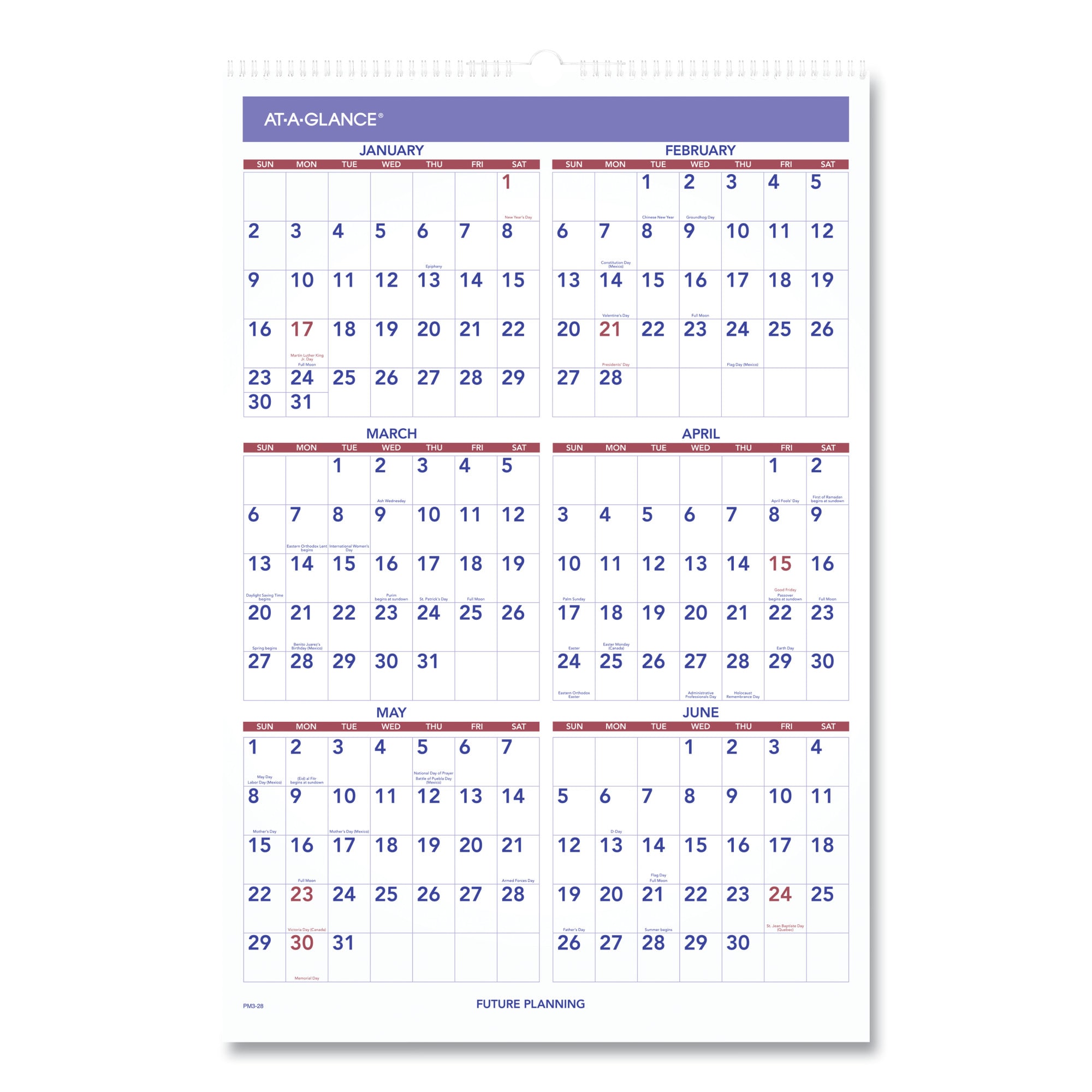 ATAGLANCE Monthly Wall Calendar with Ruled DailyBlock, 15.5 x 22.75