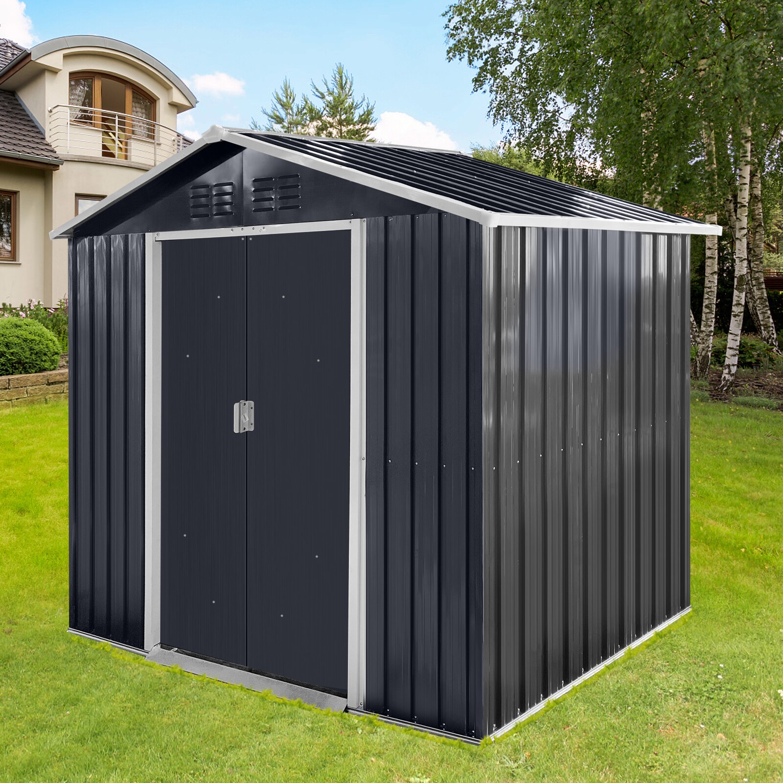 Flynama V-K1350107469 7-ft x 4.23-ft Galvanized steel Storage Shed