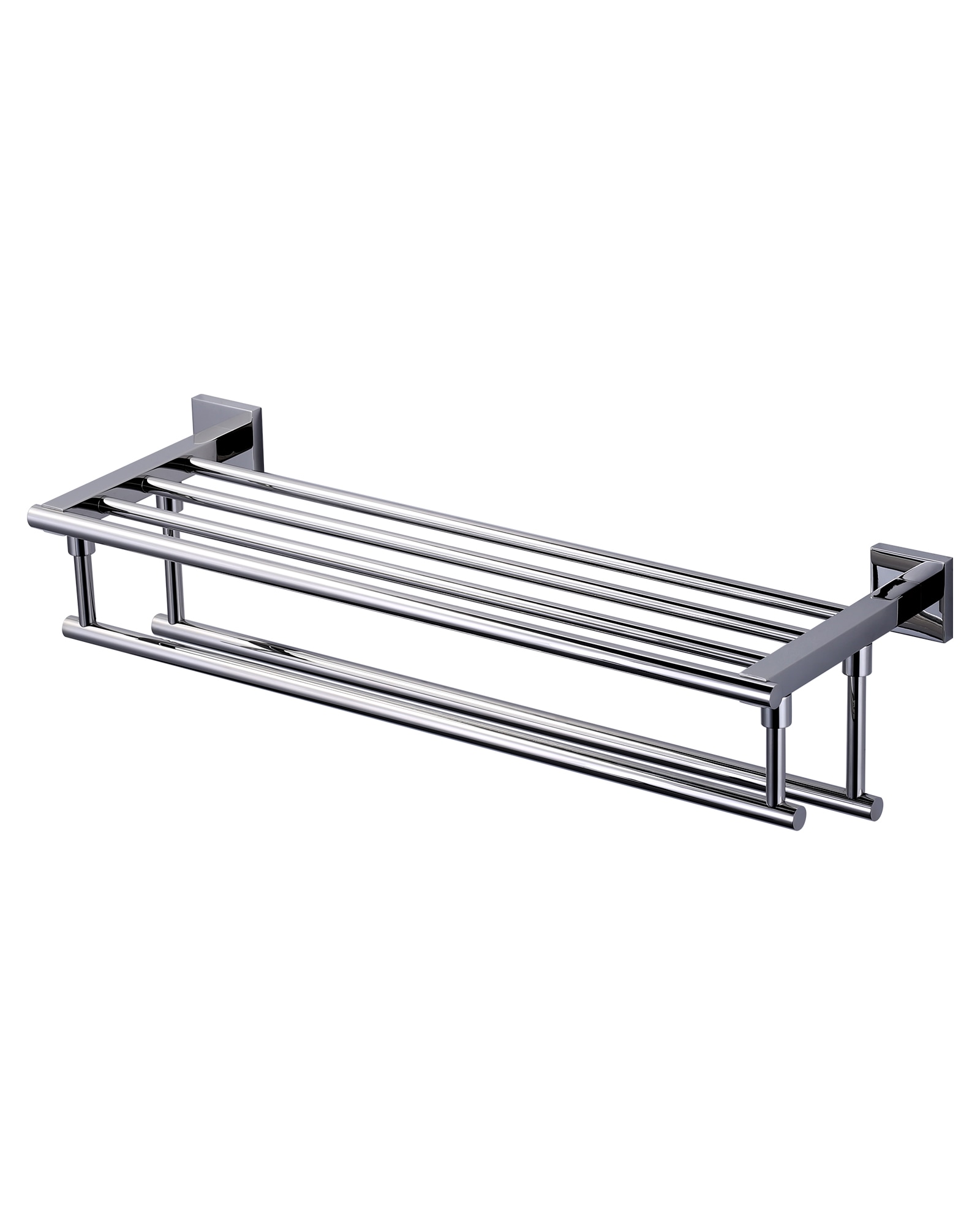 WOWOW 4050102C 24-in double Polished Chrome Wall mount Double Towel Bar