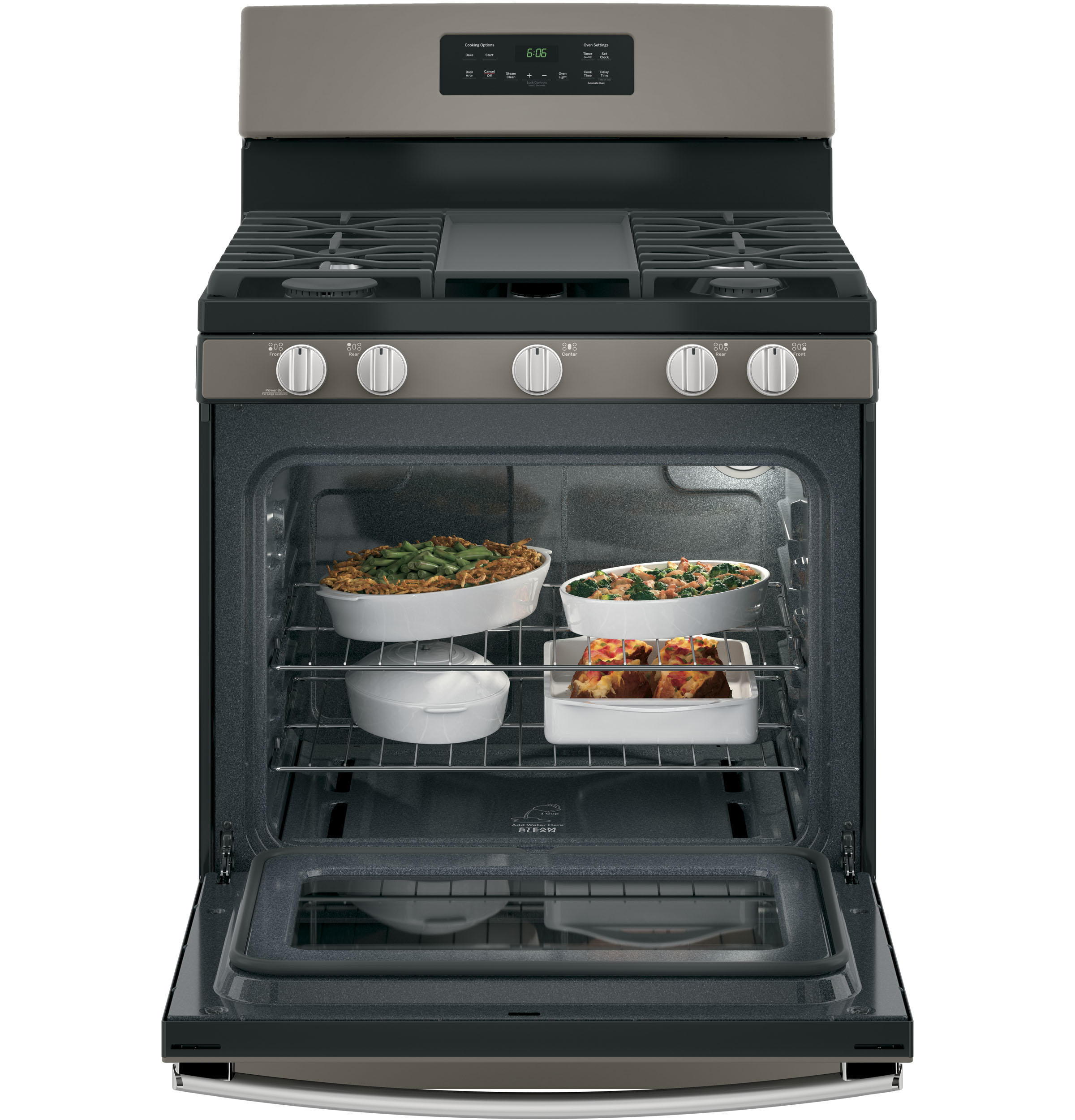 GE 30-in 5 Burners 5-cu ft Freestanding Natural Gas Range (Slate)