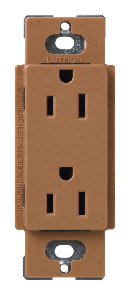 Lutron SCR-15-TC Claro 15-Amp Residential Decorator Outlet, Terracotta