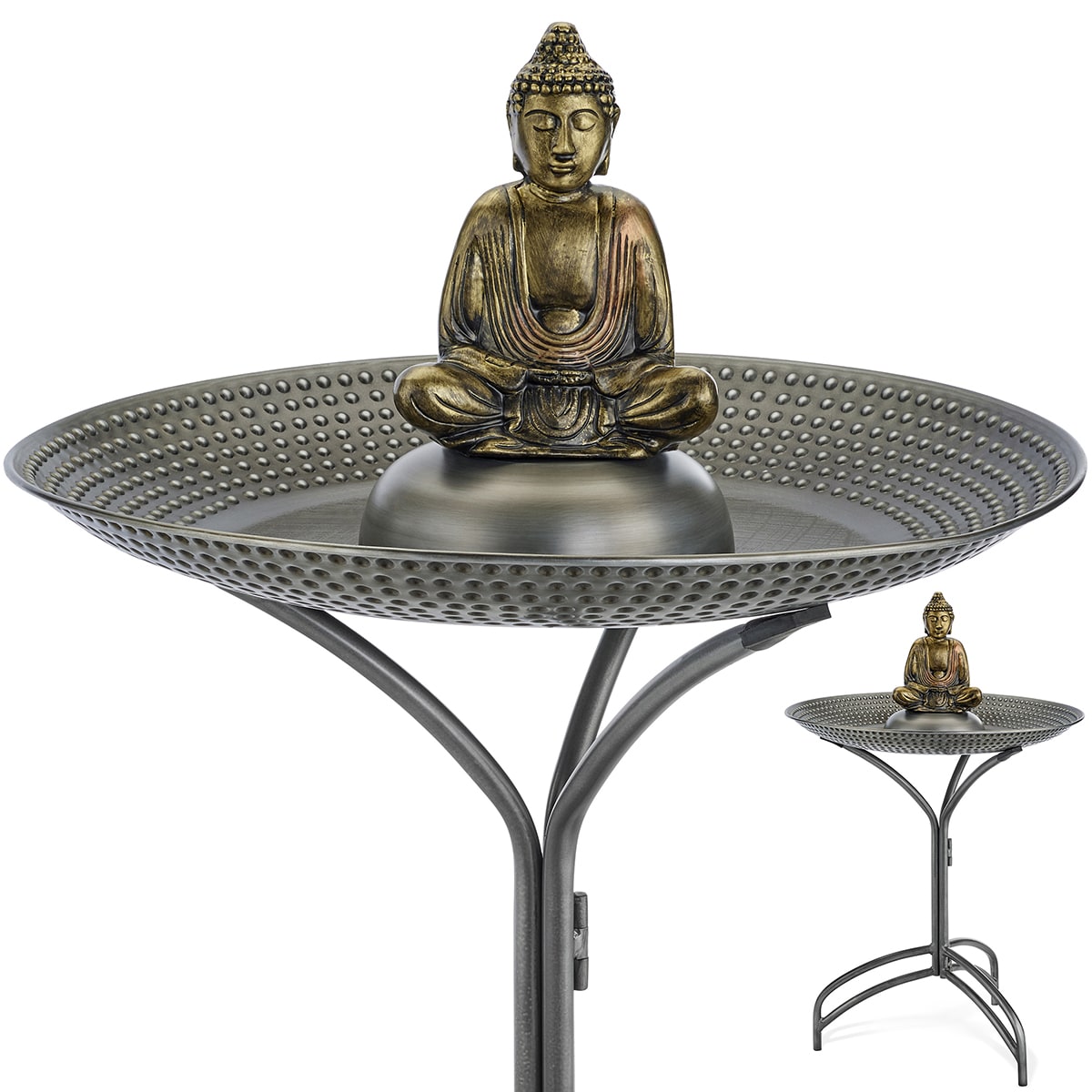 Good Directions BBG20-10 25-Inches H Antique Pewter Metal Complete birdbath