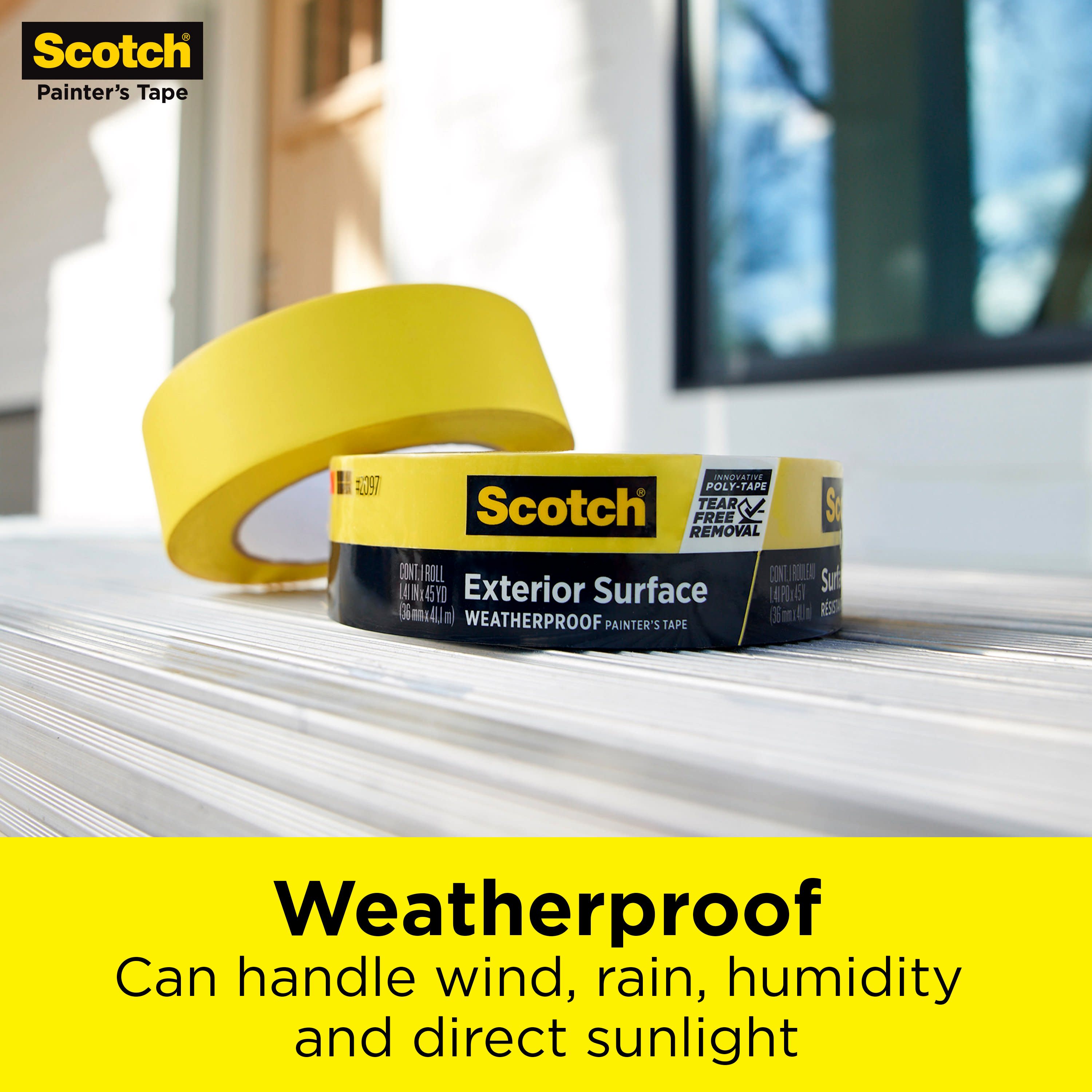 Scotch® Weather Resistant Masking Tape 225 Silver, 18 mm x 55 m