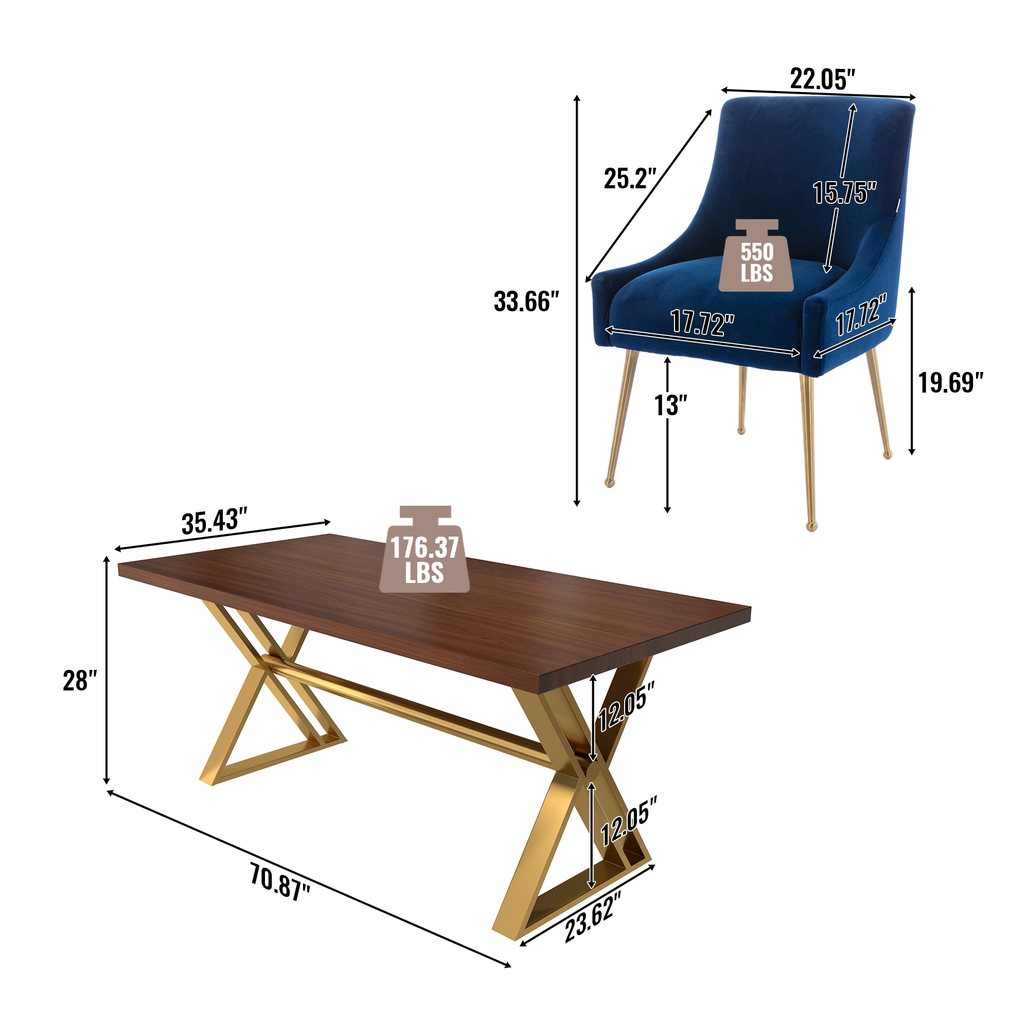 Clihome CL-HTM700NAVY Dining-Sets - View #4