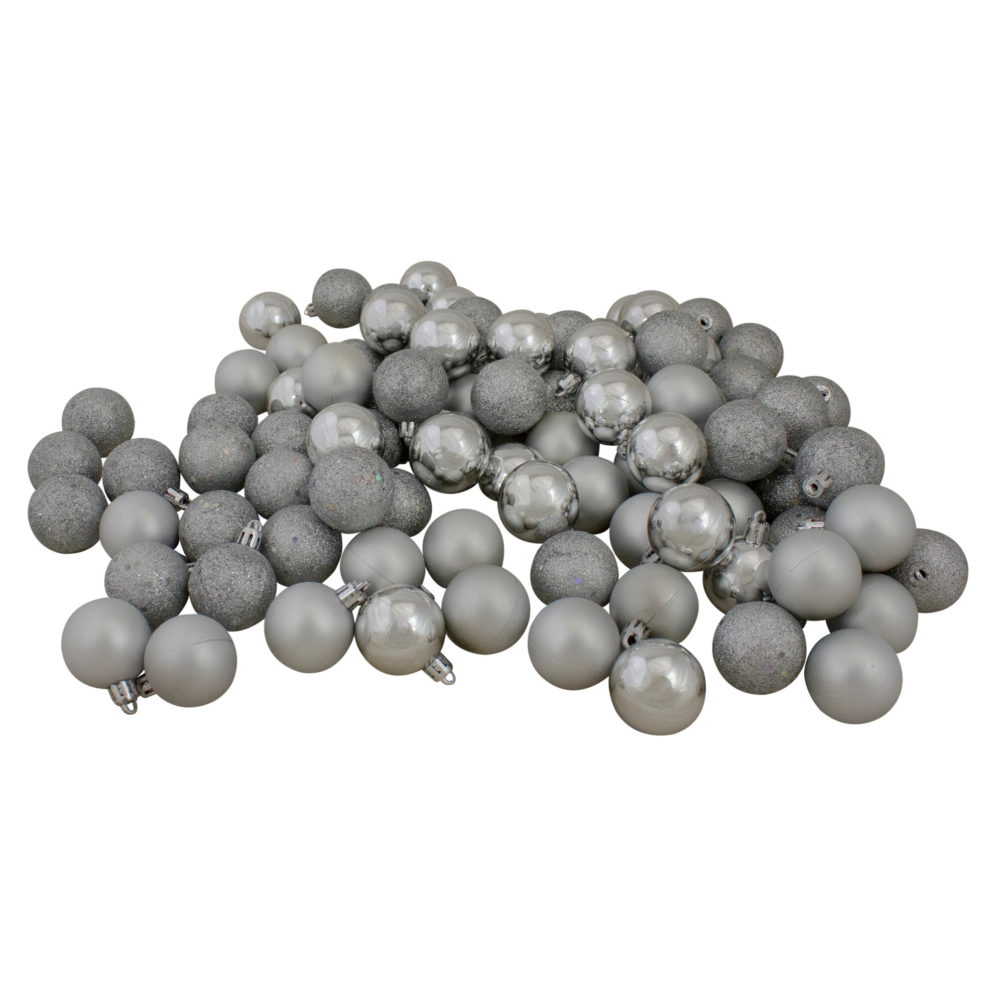 Northlight 31752973 96 -Pack Silver Ball Standard Indoor Ornament set Shatterproof