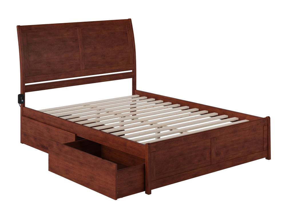 AFI Furnishings Portland Walnut Queen Wood Platform Bed With Storage At ...