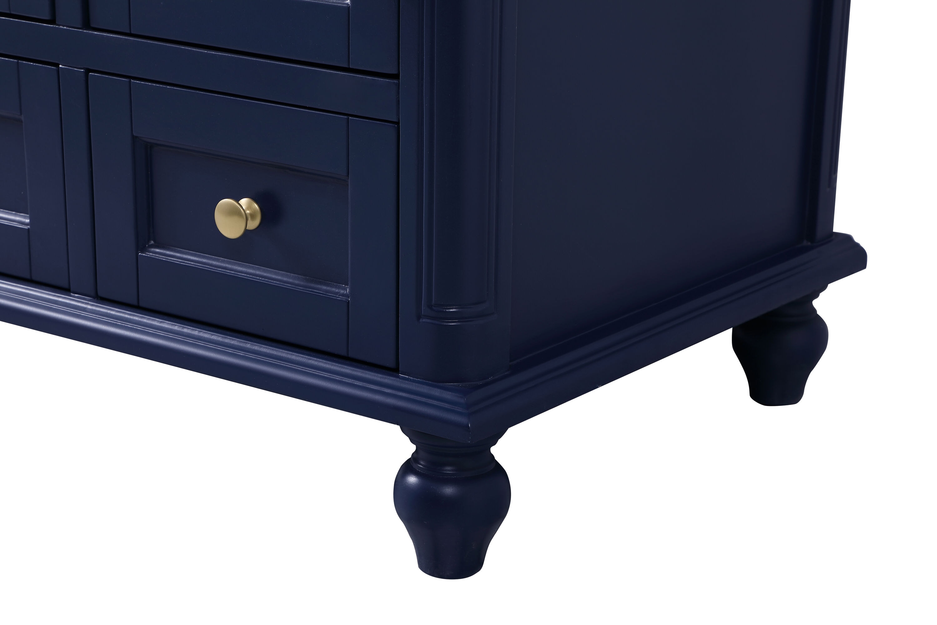 Rhodes 42" Blue Solid Wood Single Bathroom Vanity with Marble Top