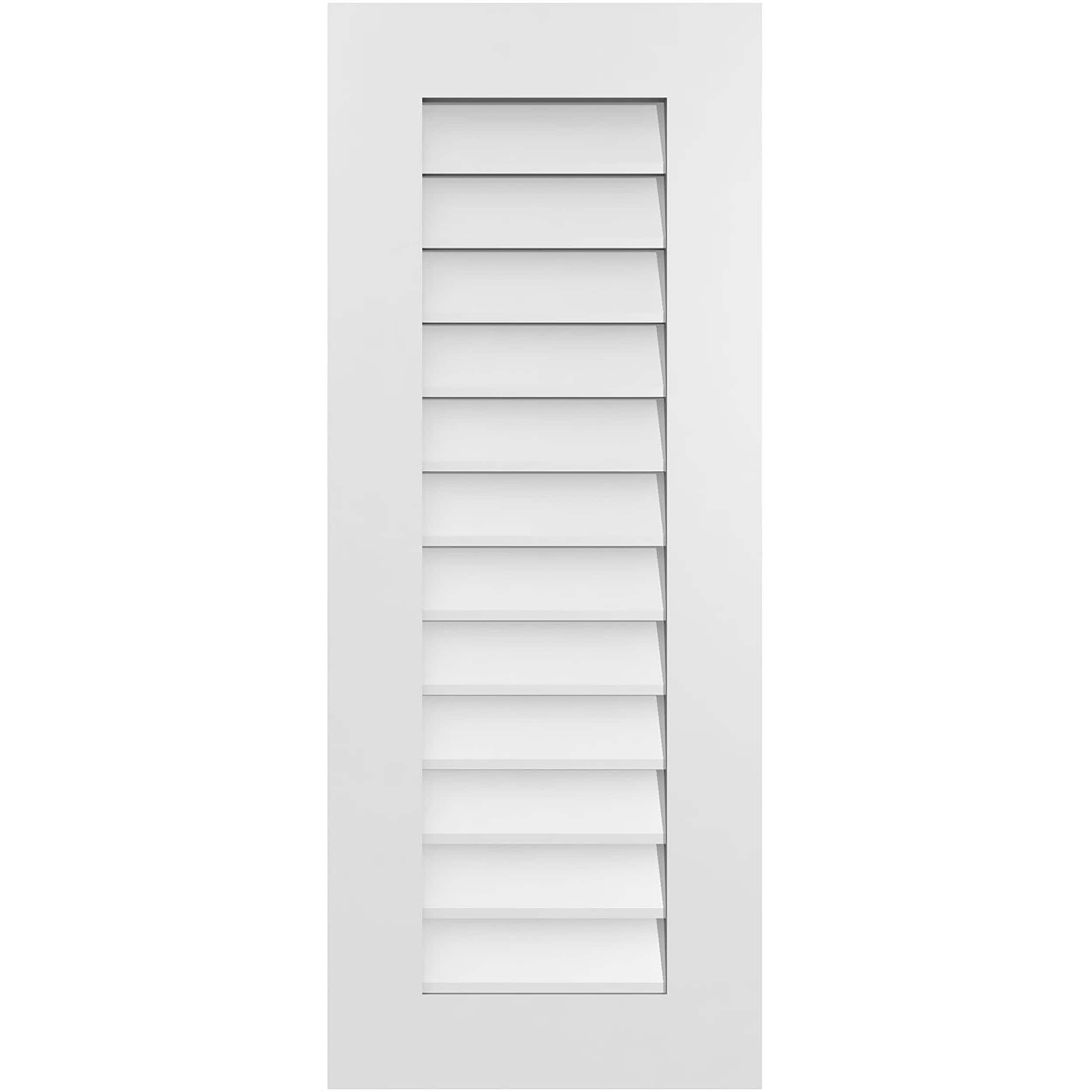 Ekena Millwork GVPVE16X4001SN 16-Inches x 40-Inches Off-white Rectangle PVC Gable Louver Vent