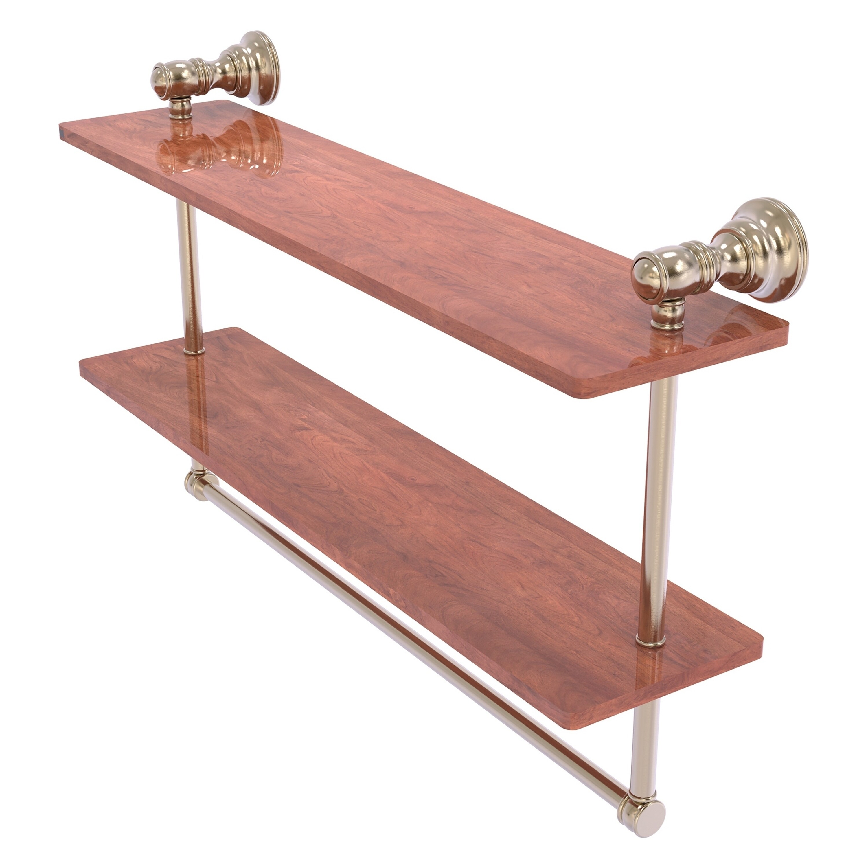 Allied Brass CL-2-22TB-IRW-PEW Carolina Antique Pewter 2 -Tier Wall mount Bathroom Shelf ( 22-in x 9.5-in x 5-in )