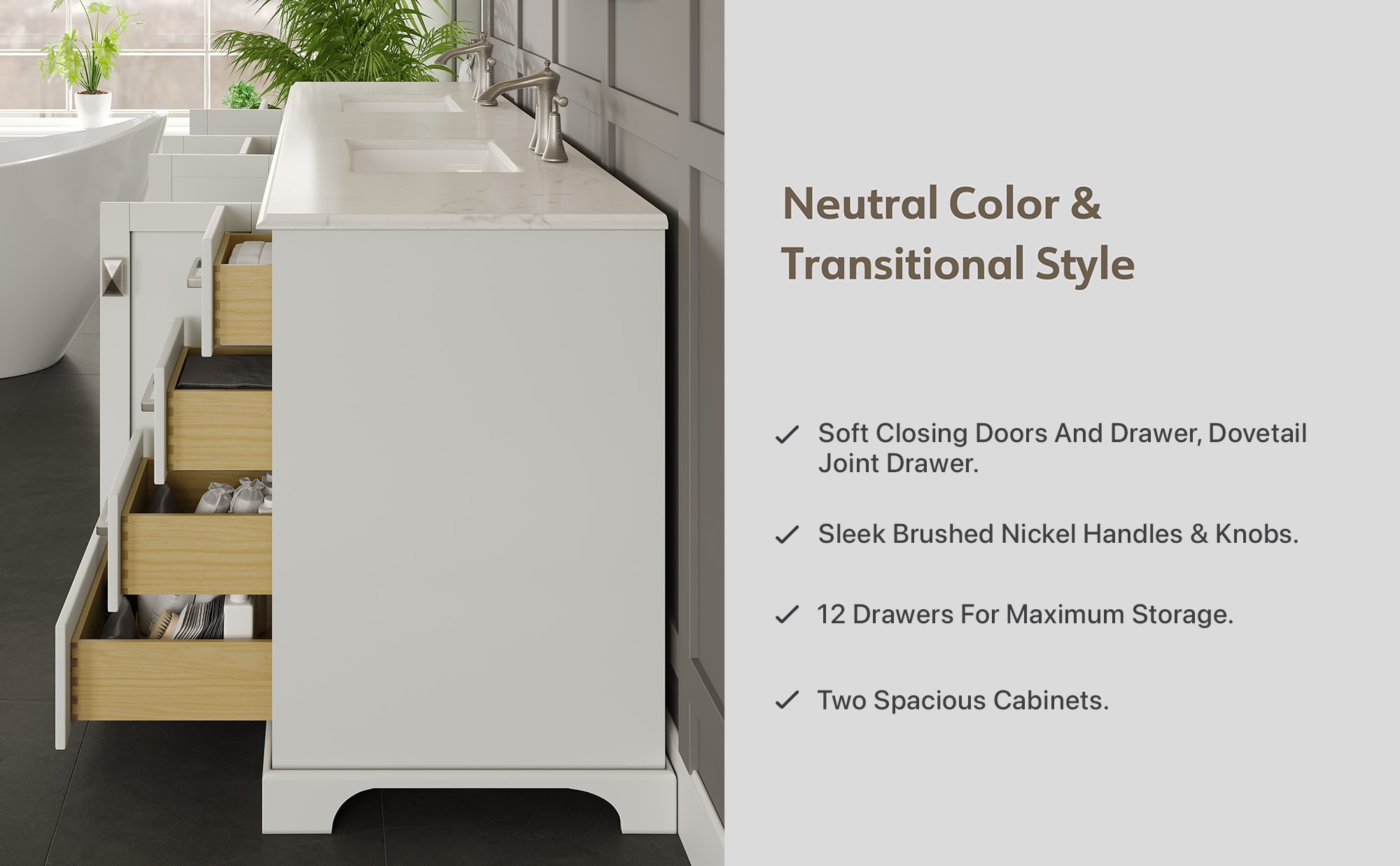 Eviva EVVN416-84WH-Q Bath-Vanity-Combo - View #9