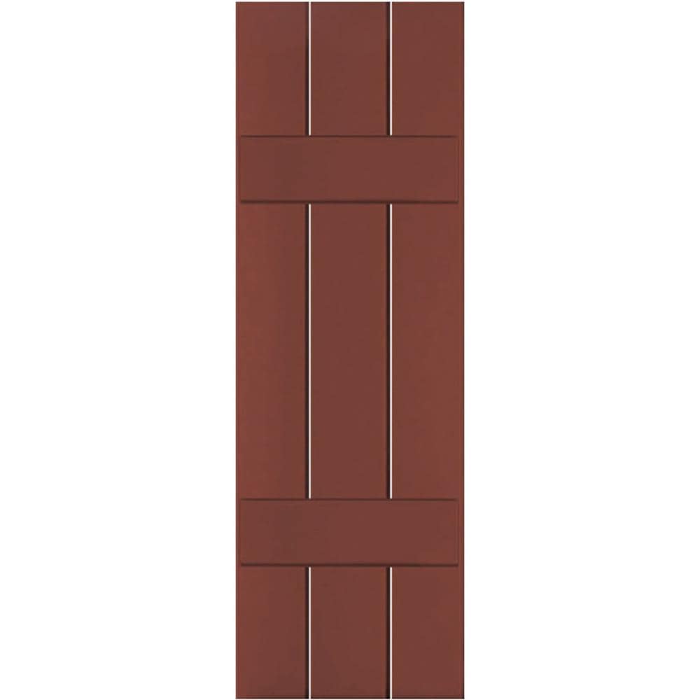 Ekena Millwork CWB12X067RWC 2-Pack 12-in W x 67-in H Country Redwood Board and Batten Exterior Shutters