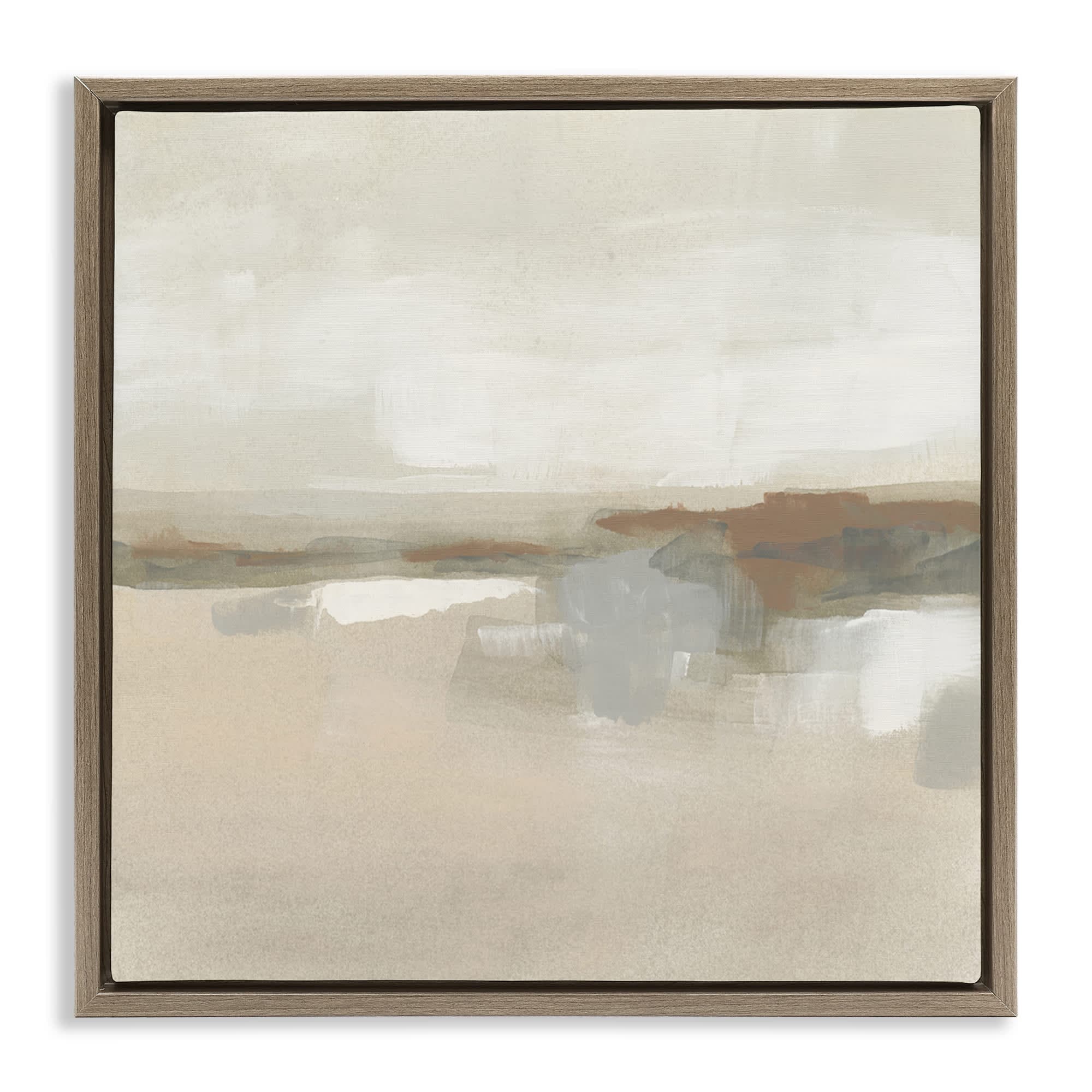 Stupell Industries BS-351-FFE-17X17 Abstract Neutral Land Brown Framed Floater Canvas Wall Art By June Erica Vess 18 x 18