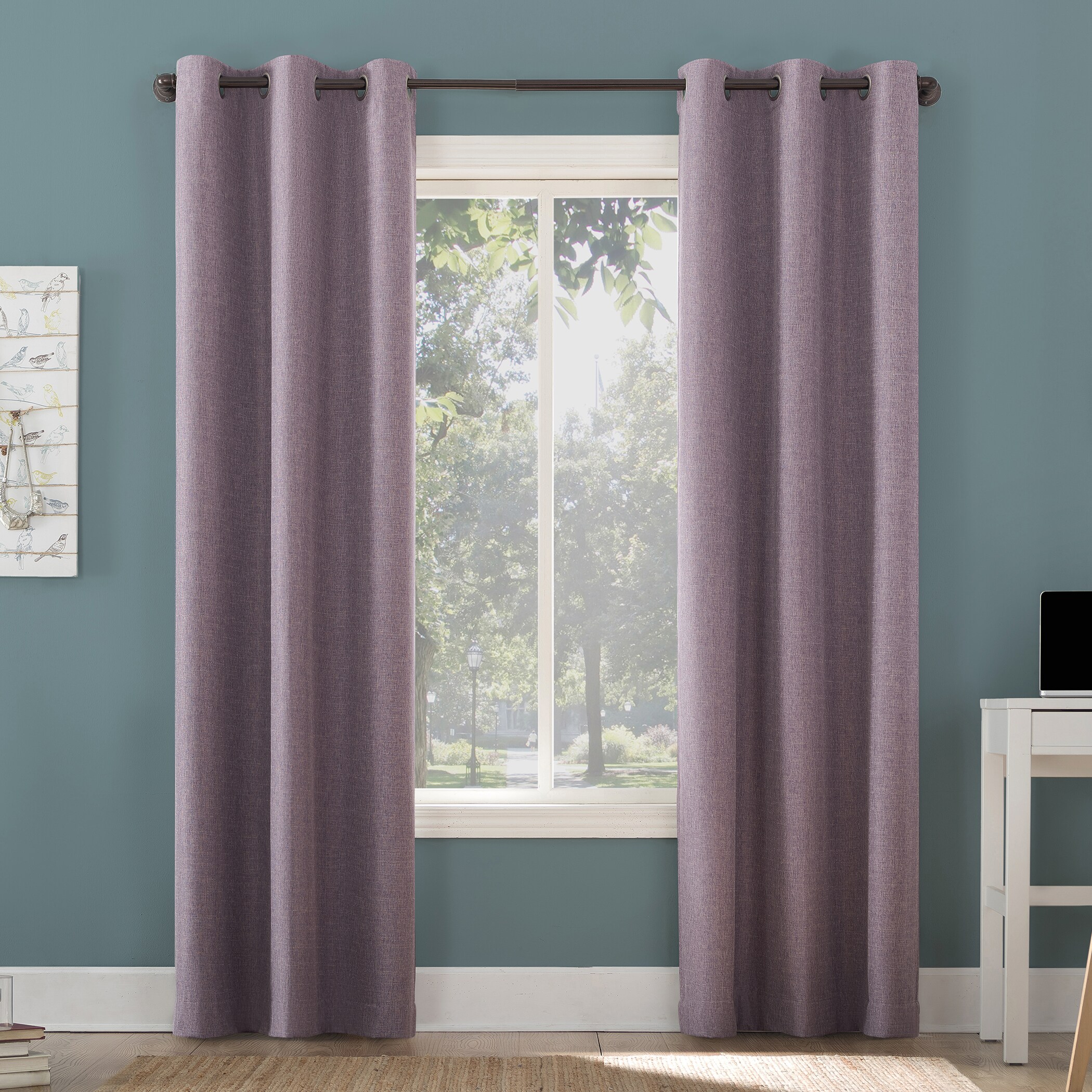 Sun Zero 59919 84-Inches Purple Blackout Standard lined Grommet Single curtain panel