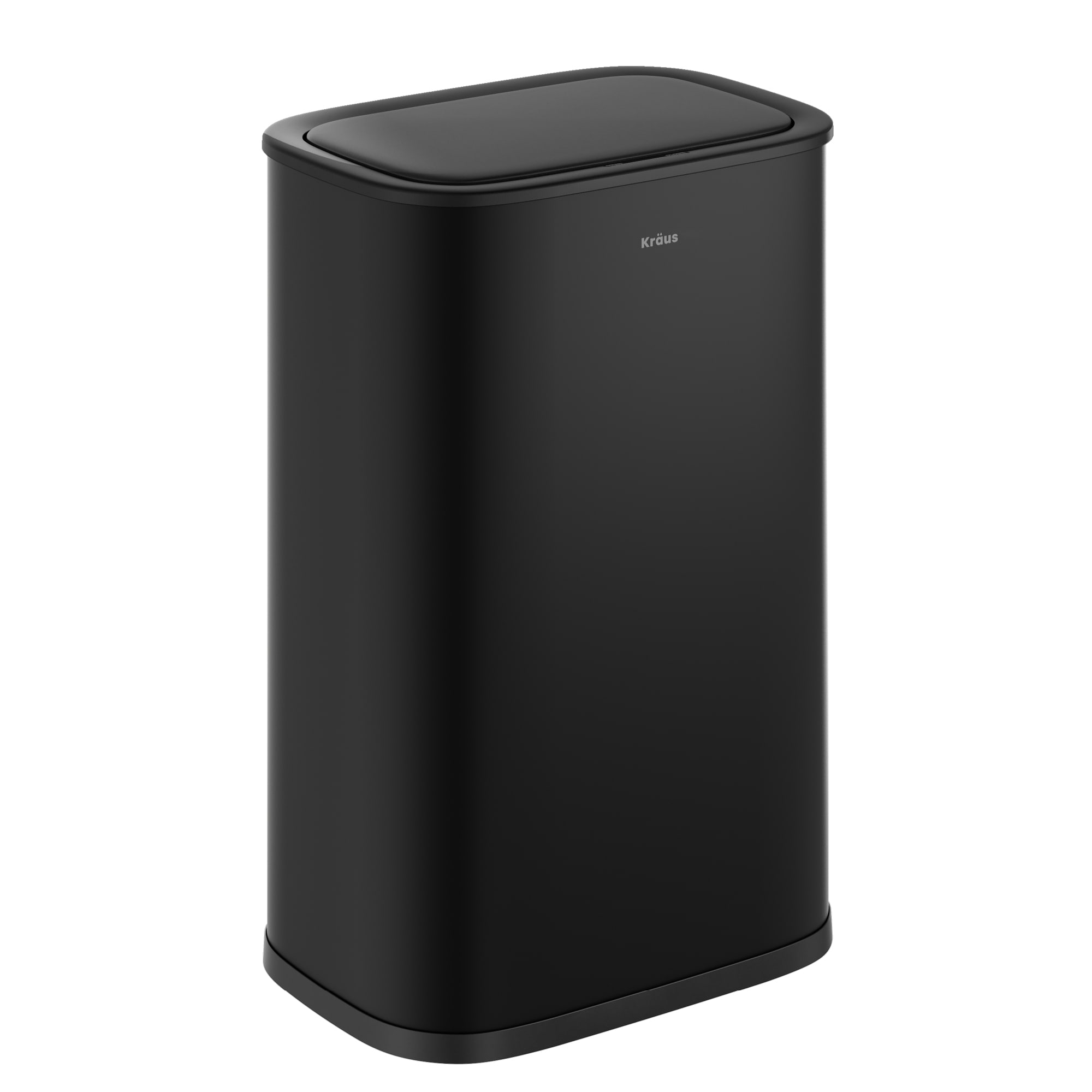 Kraus 14.5 Gallon Matte Black Steel Kitchen Motion Sensing Trash Can