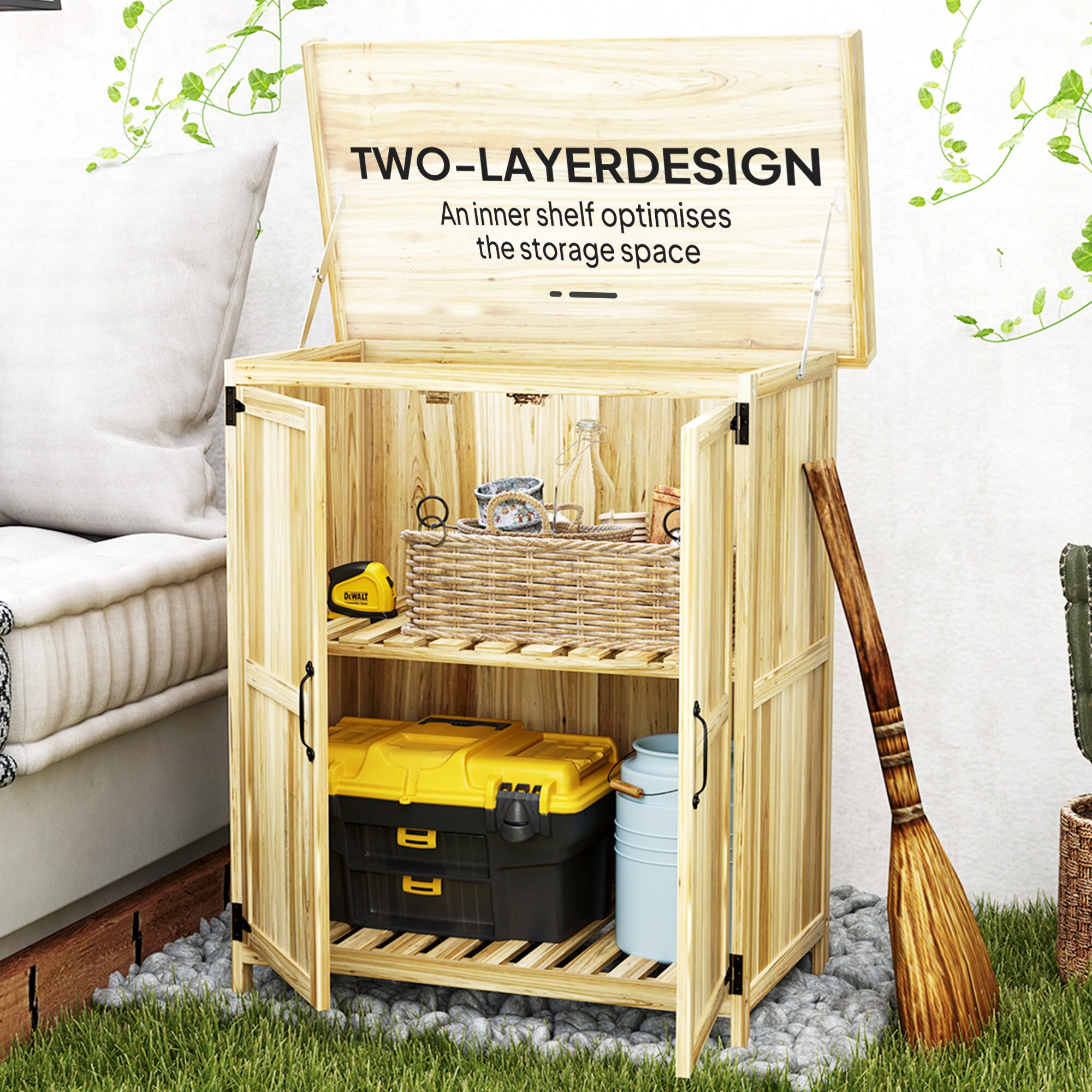 Outsunny 84H-159V00ND Wood-Storage-Buildings - View #8