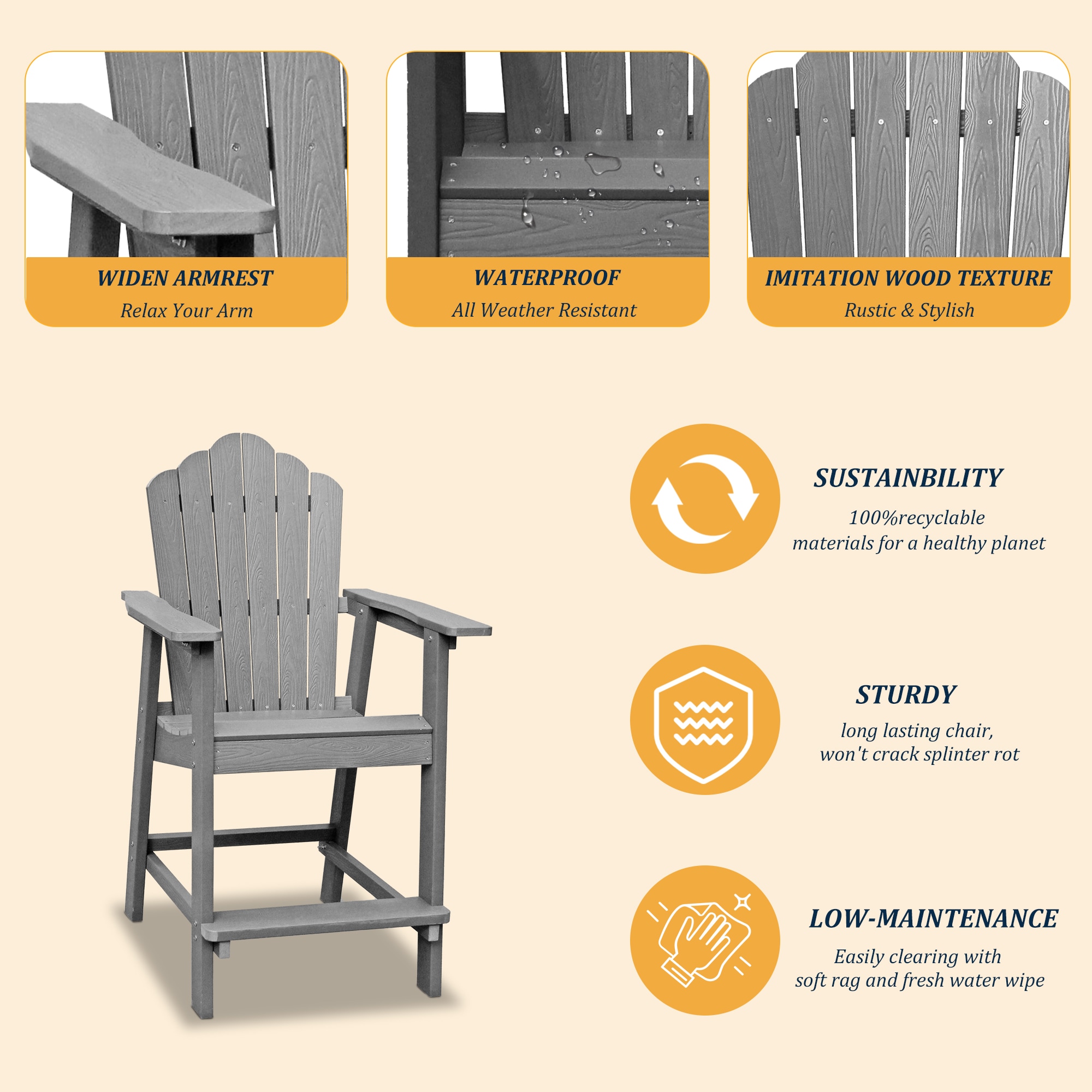 Mondawe MO-BC2-GY Patio-Chairs - View #4
