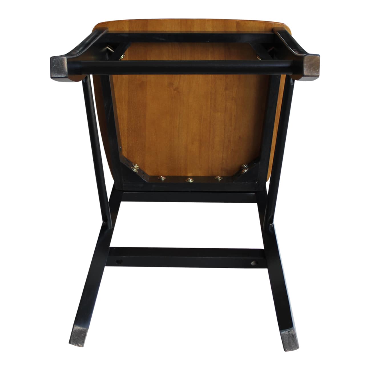 24" Black and Cherry Solid Wood X-Back Counter Stool