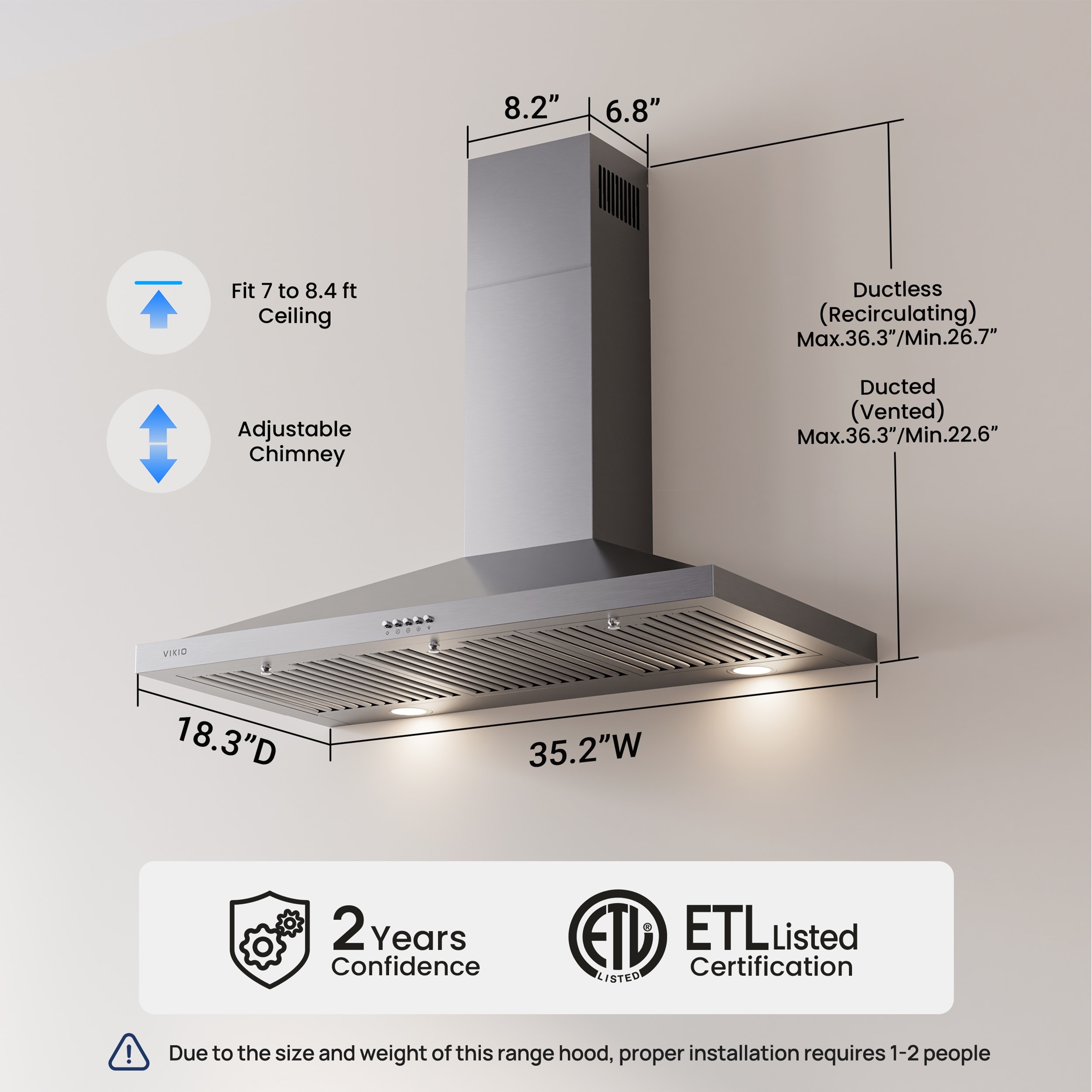 VIKIO INB0136H-2 Wall-Mounted-Range-Hoods - View #13