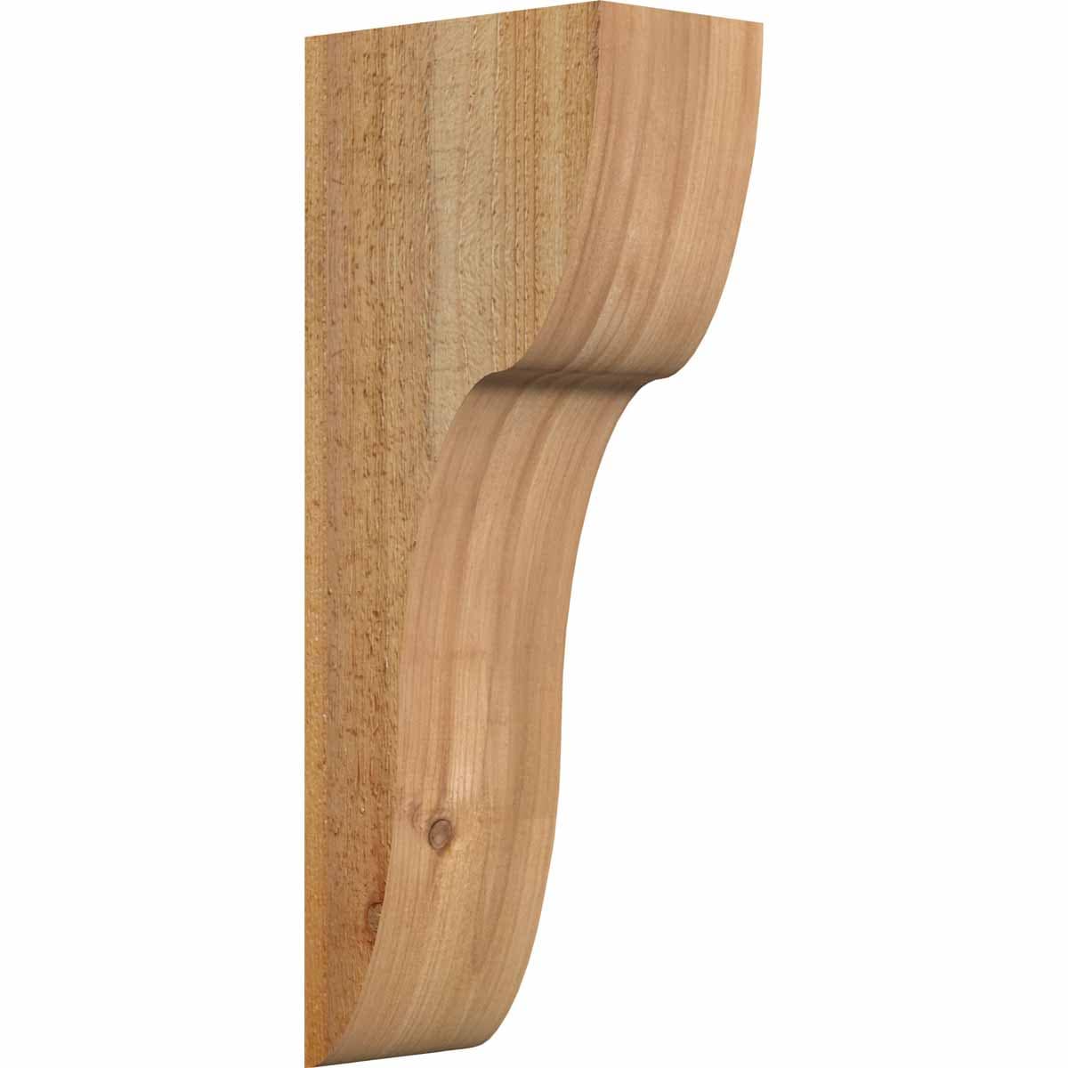 Ekena Millwork COR06X10X26CAR00RWR 6-in x 10-in x 26-in Carmel Unfinished Western red cedar Wood Paintable/Stainable Corbel